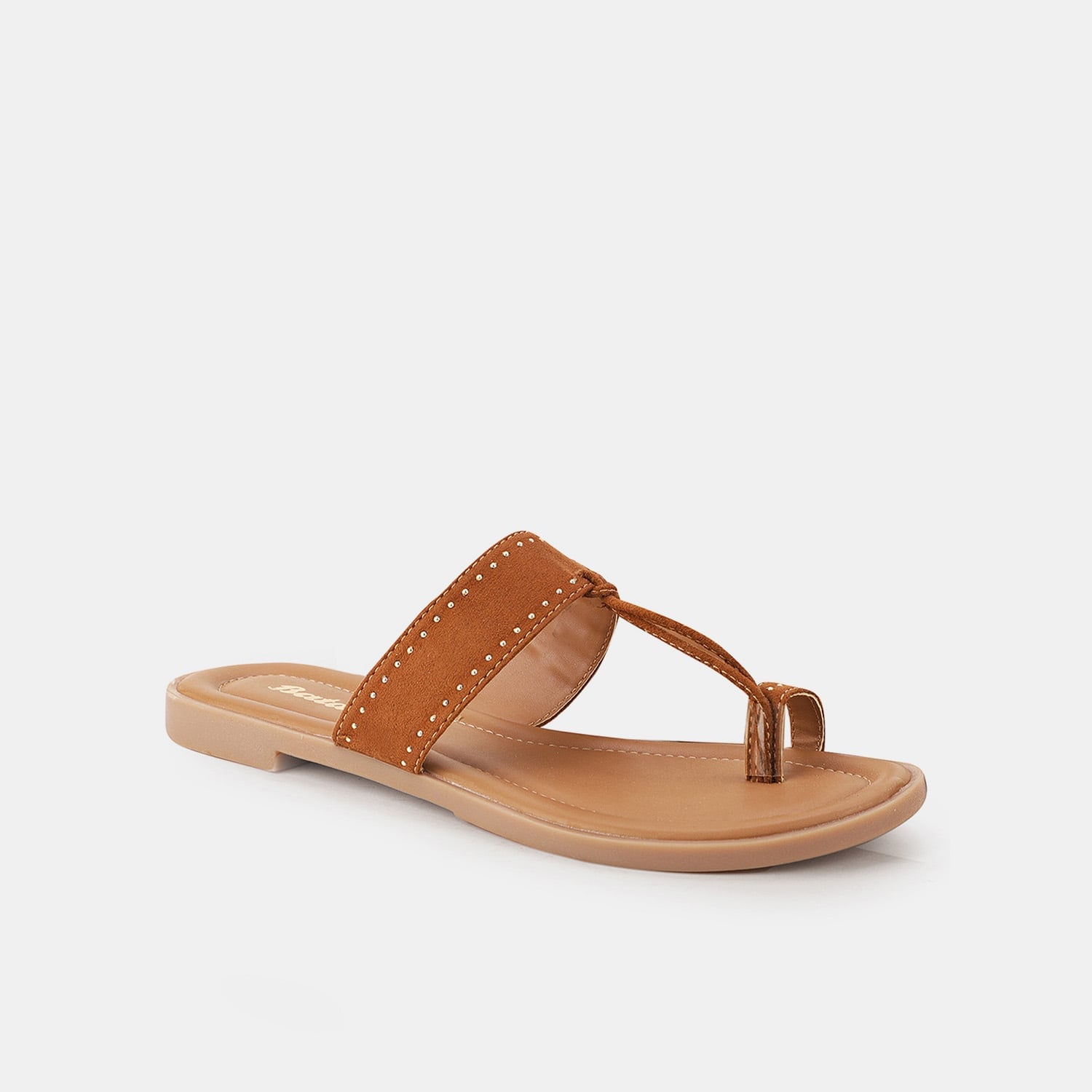 Bata tan casual toe ring slippers for women