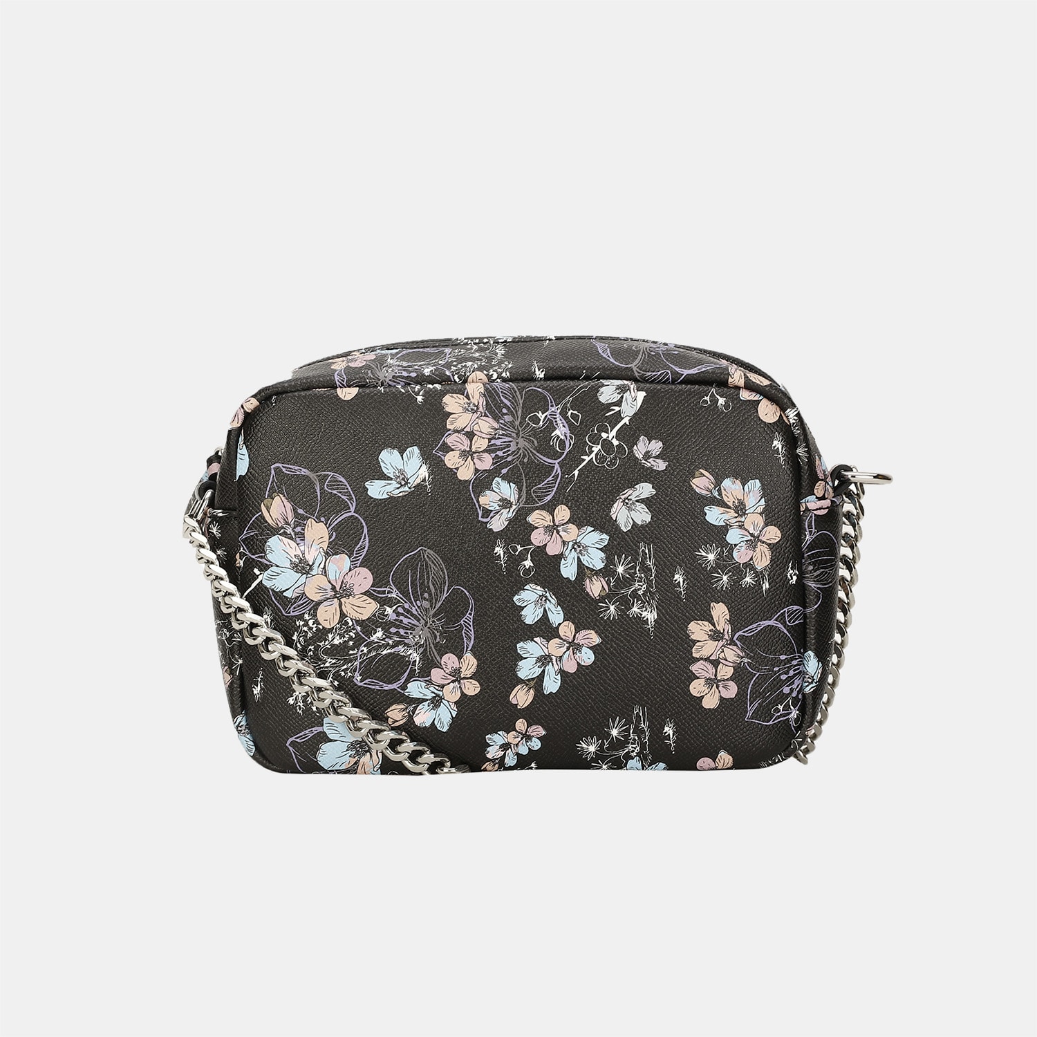 Marie claire black printed sling bag for women