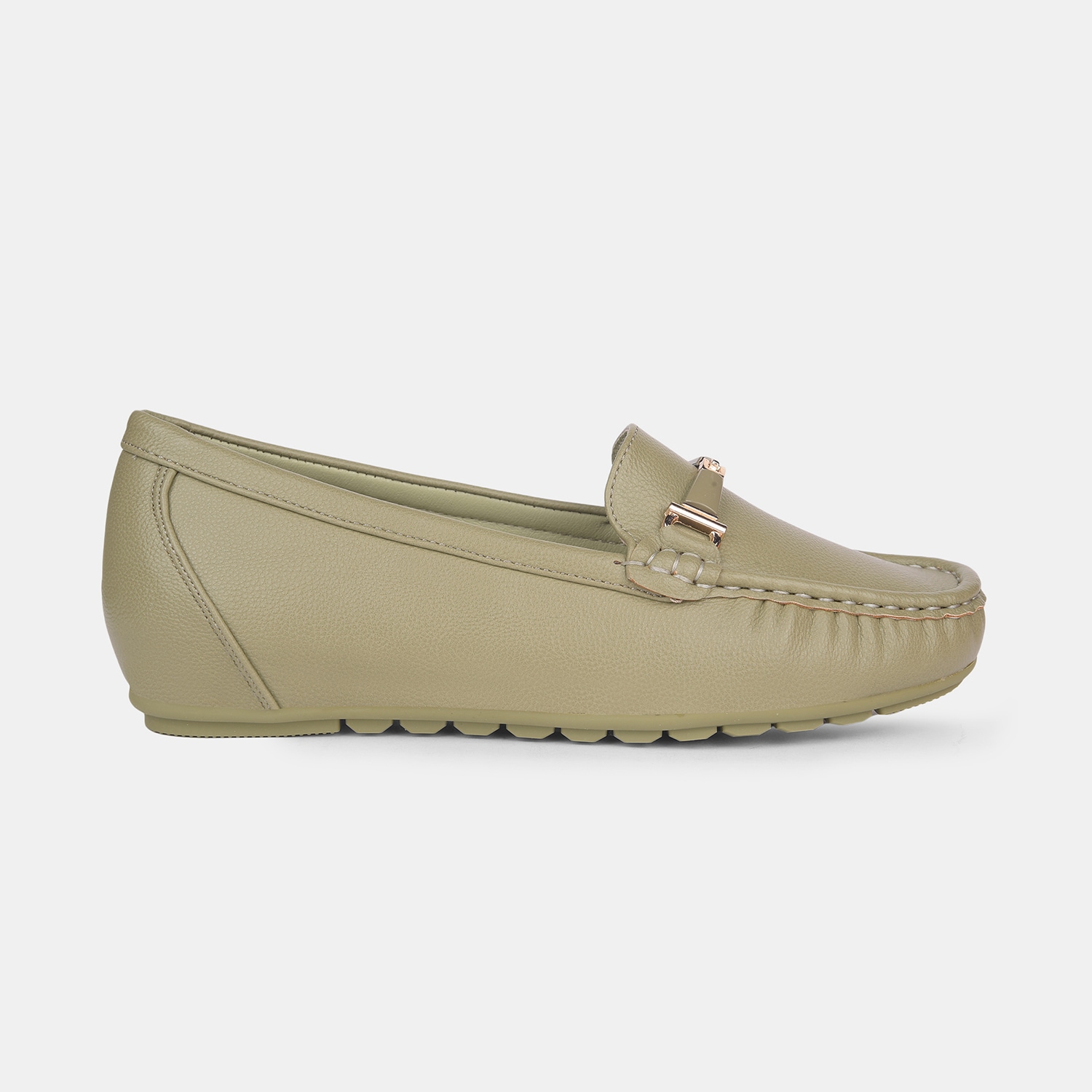 Bata comfit olive monk-style loafer shoes for women