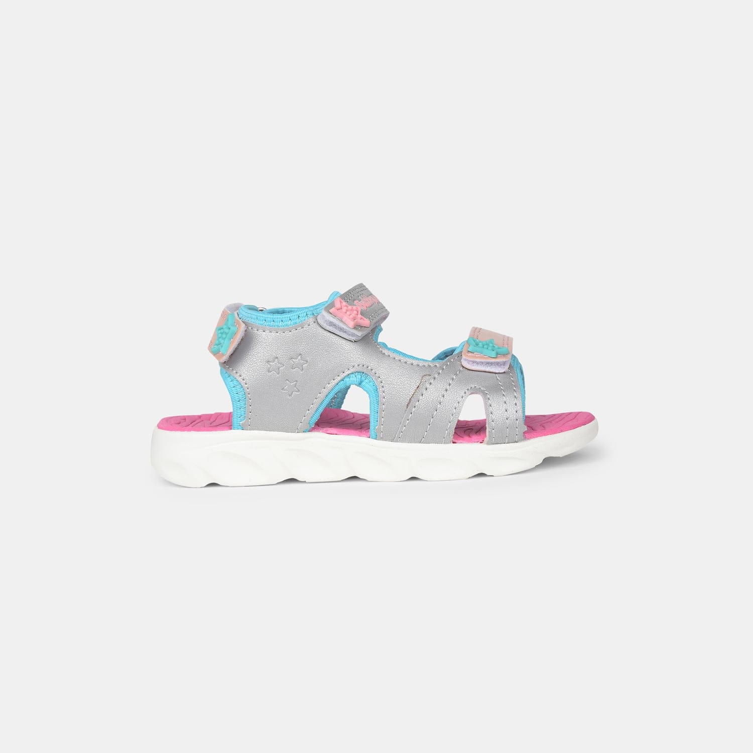 Bubblegummers Silver Sandals For Girls