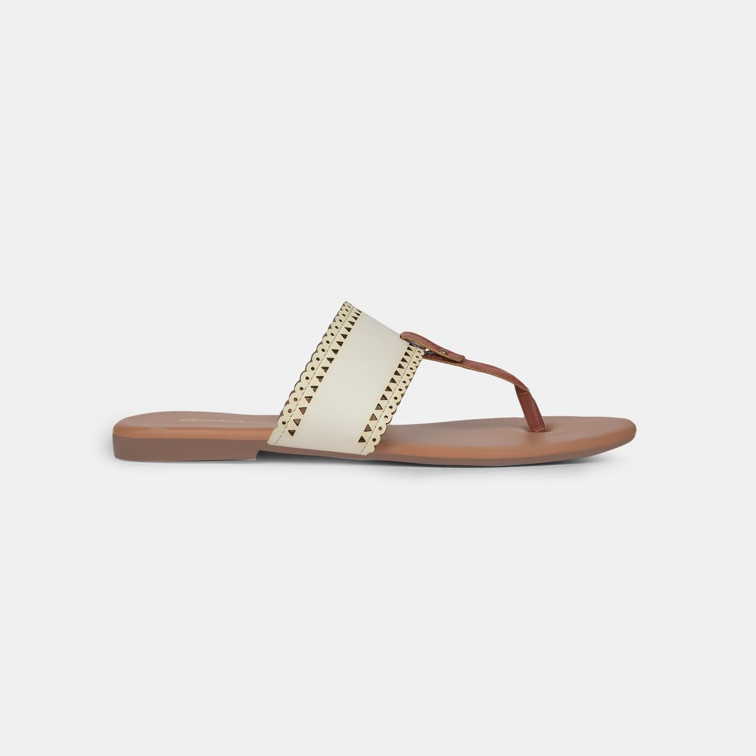 Bata White Flat Thongs for Women