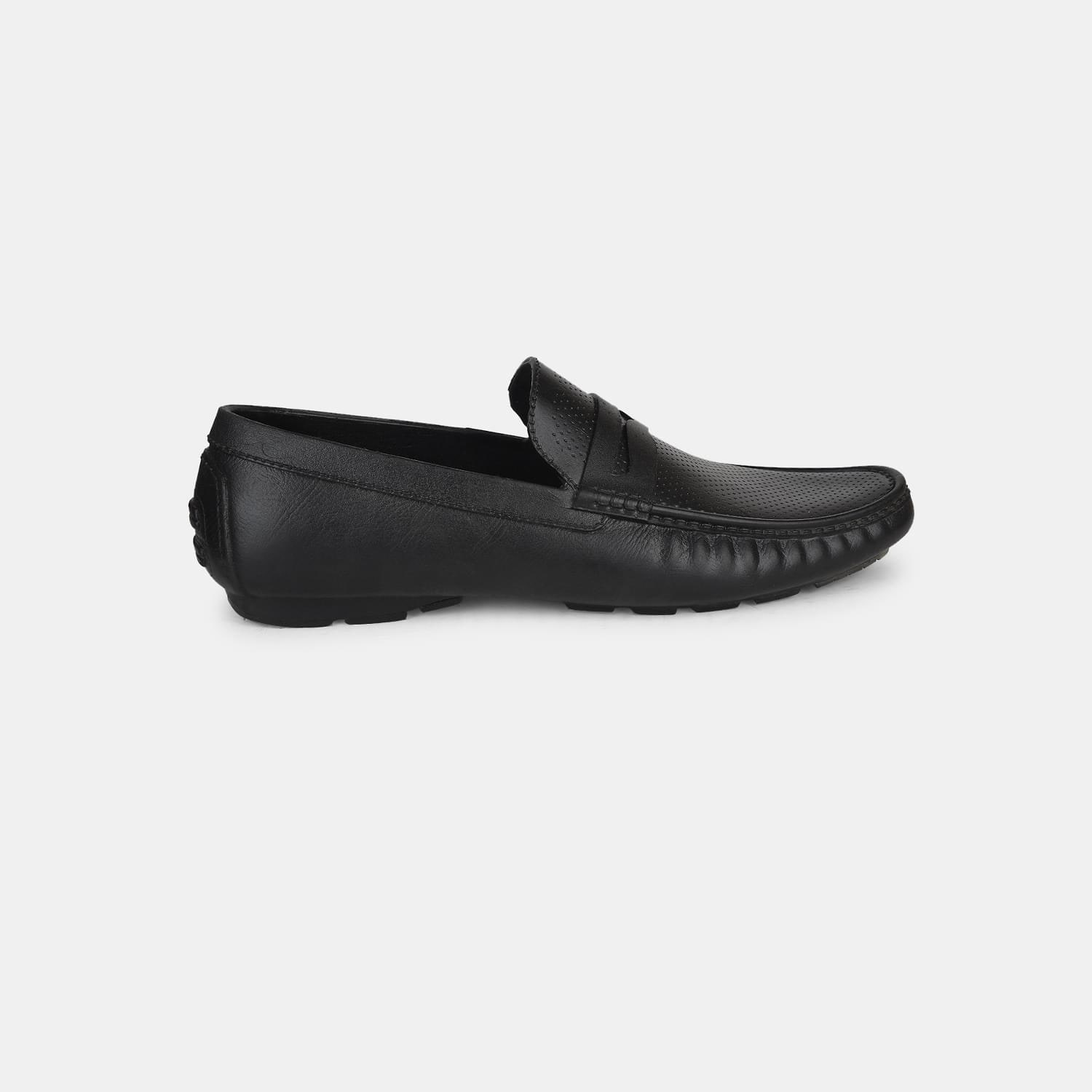 Bata Black Casual Slip-On Shoes For Men