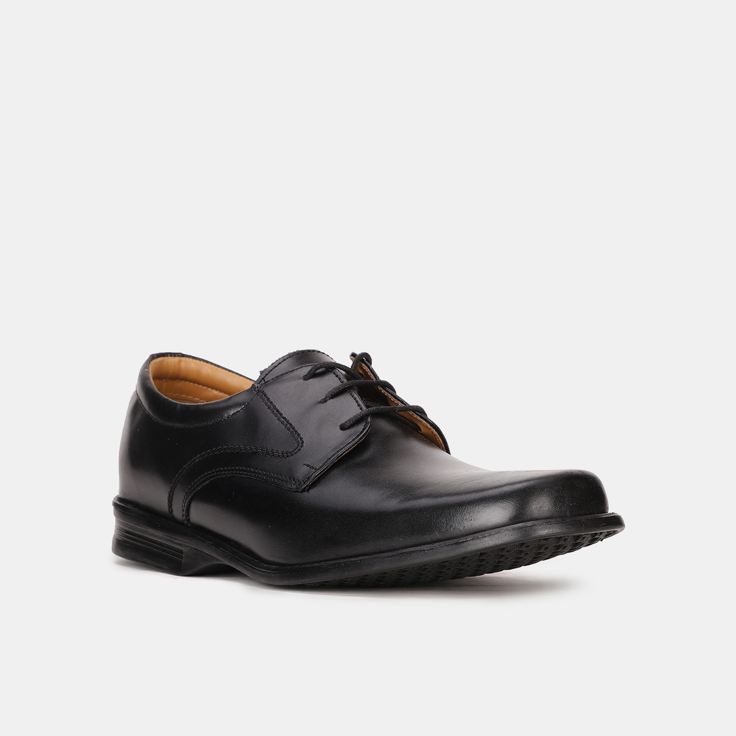 Bata black leather formal derby-style shoes for men