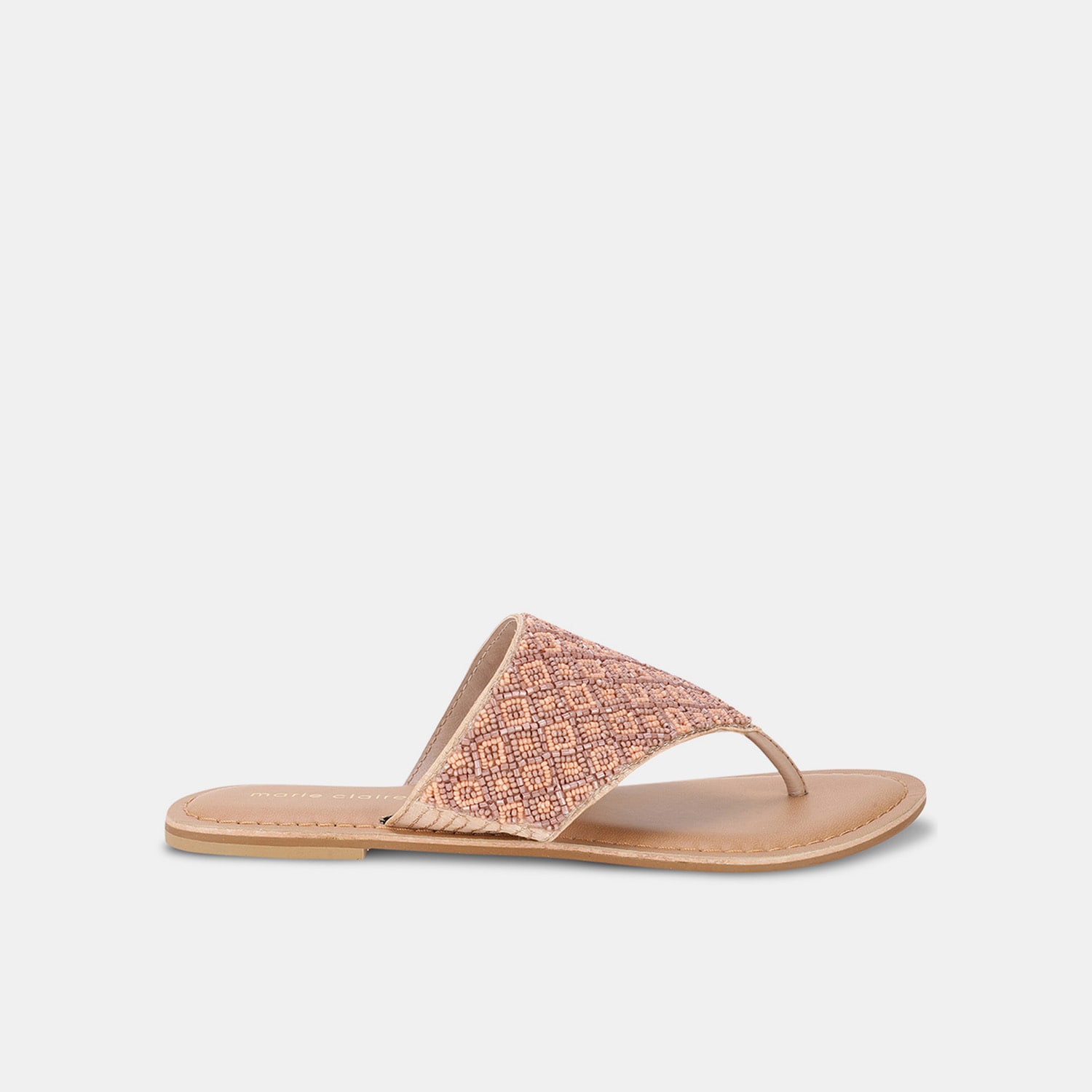 Marie claire rose gold embellished thong slippers for women