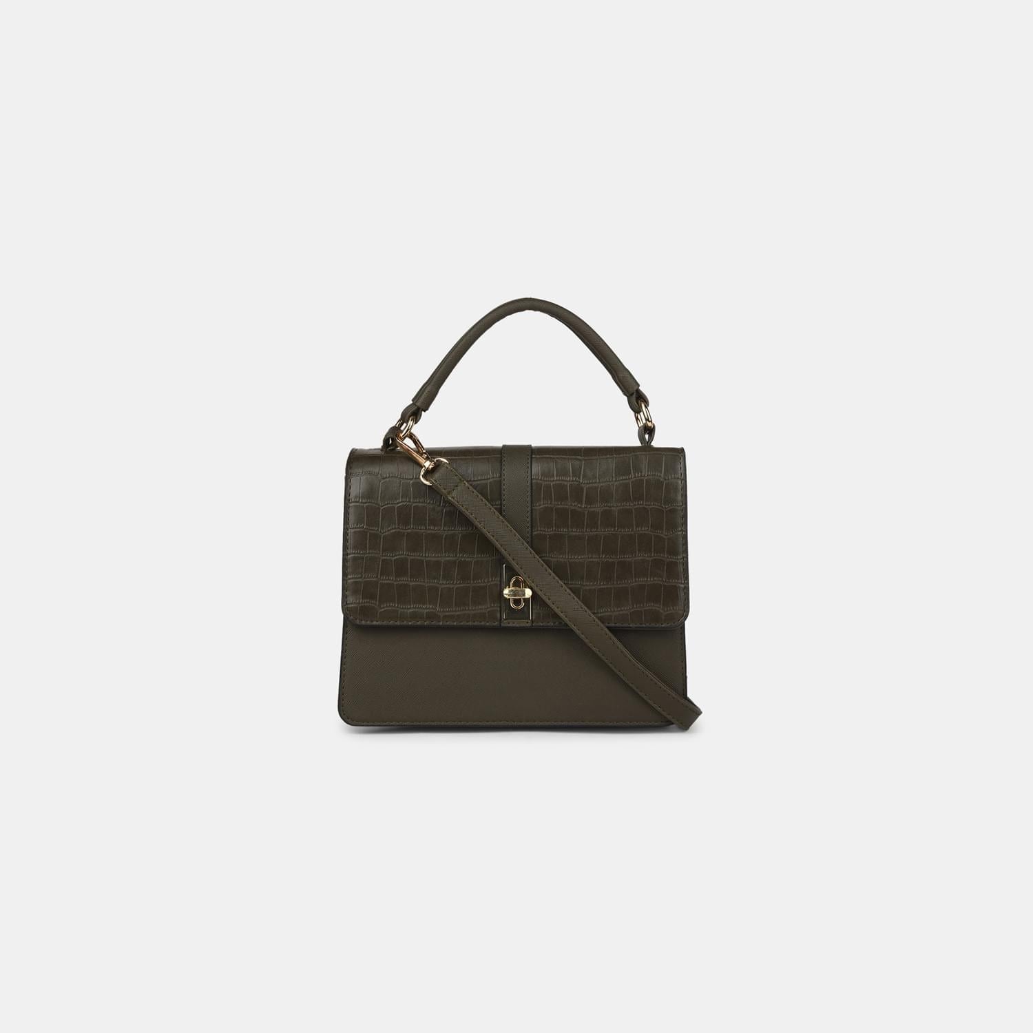 BATA RED LABEL GREEN HAND BAG FOR WOMEN