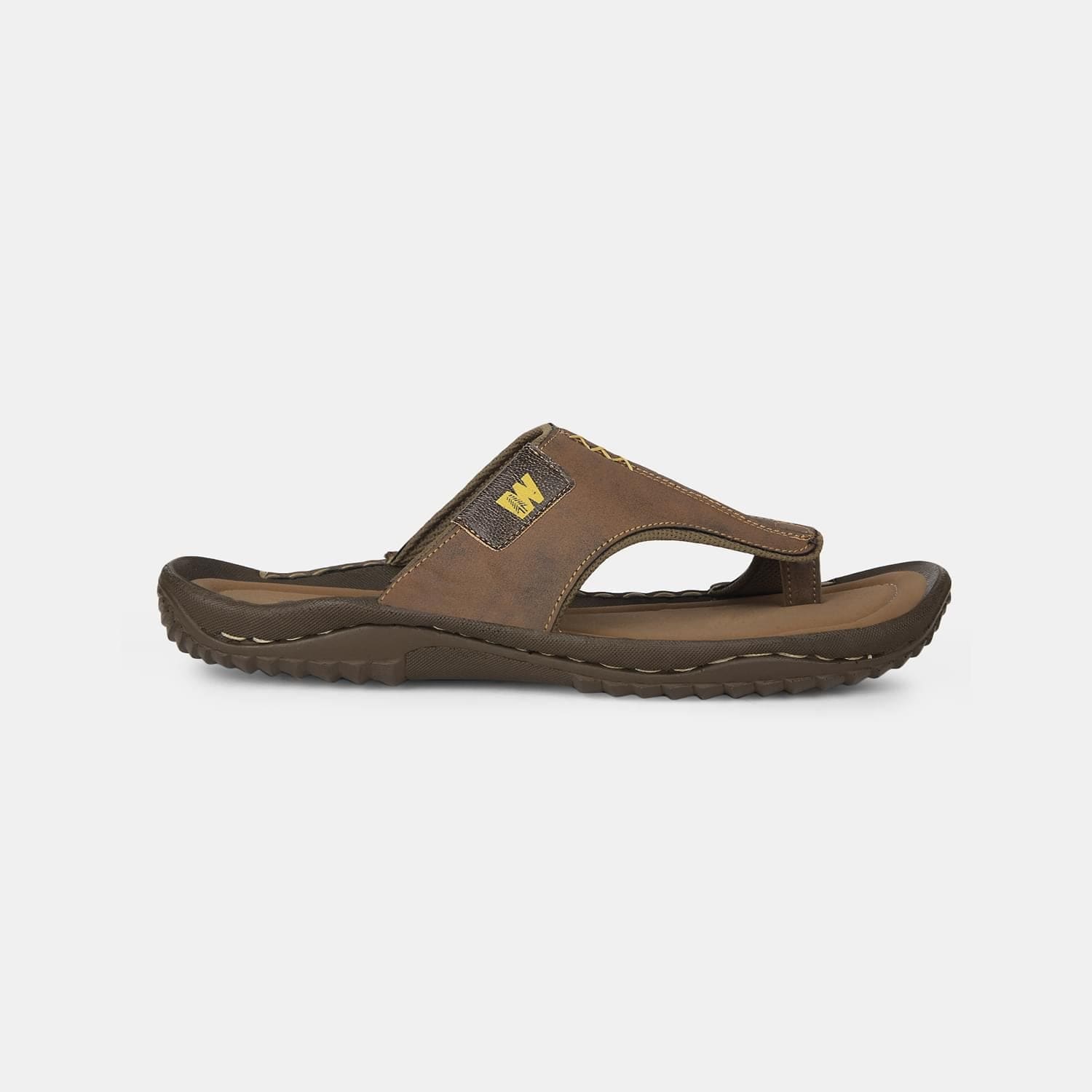 Weinbrenner brown casual toe ring slippers for men