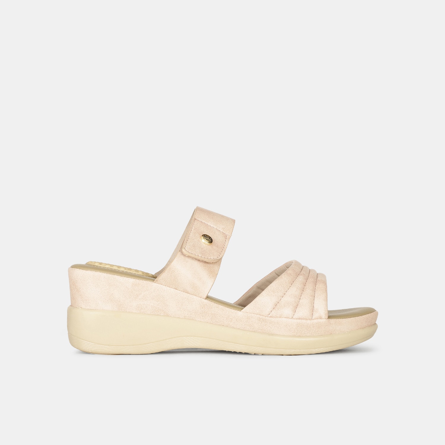 Bata comfit pink wedge heel mules for women