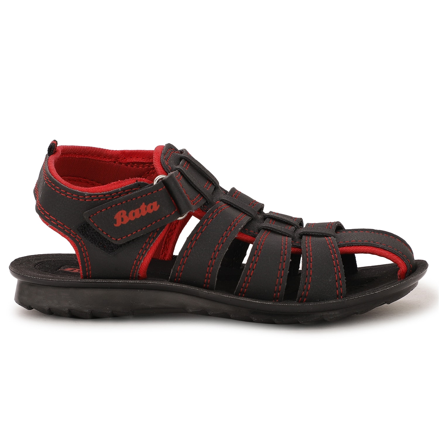 Bubblegummers black sandals with velcro closure for kids
