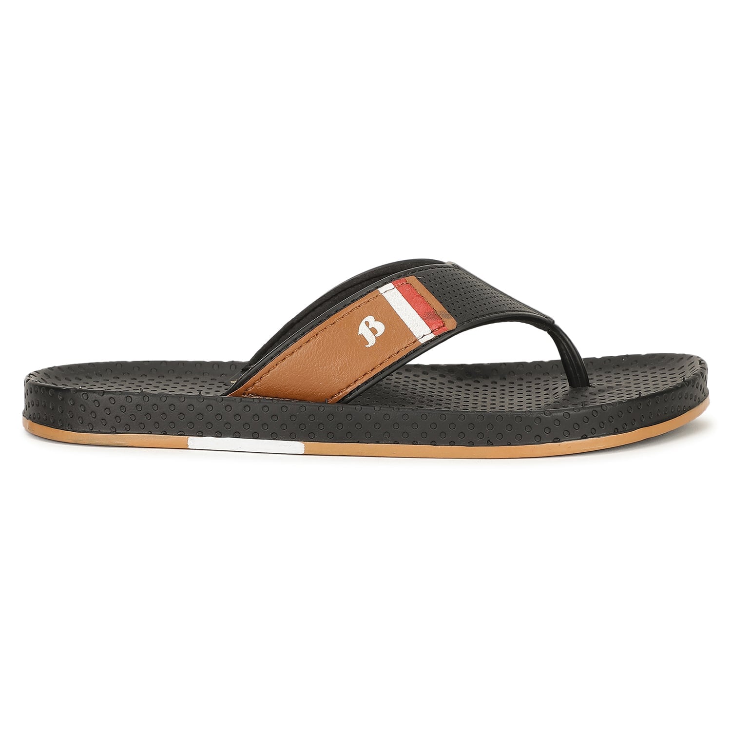 Sandak Black Flip-Flops For Men