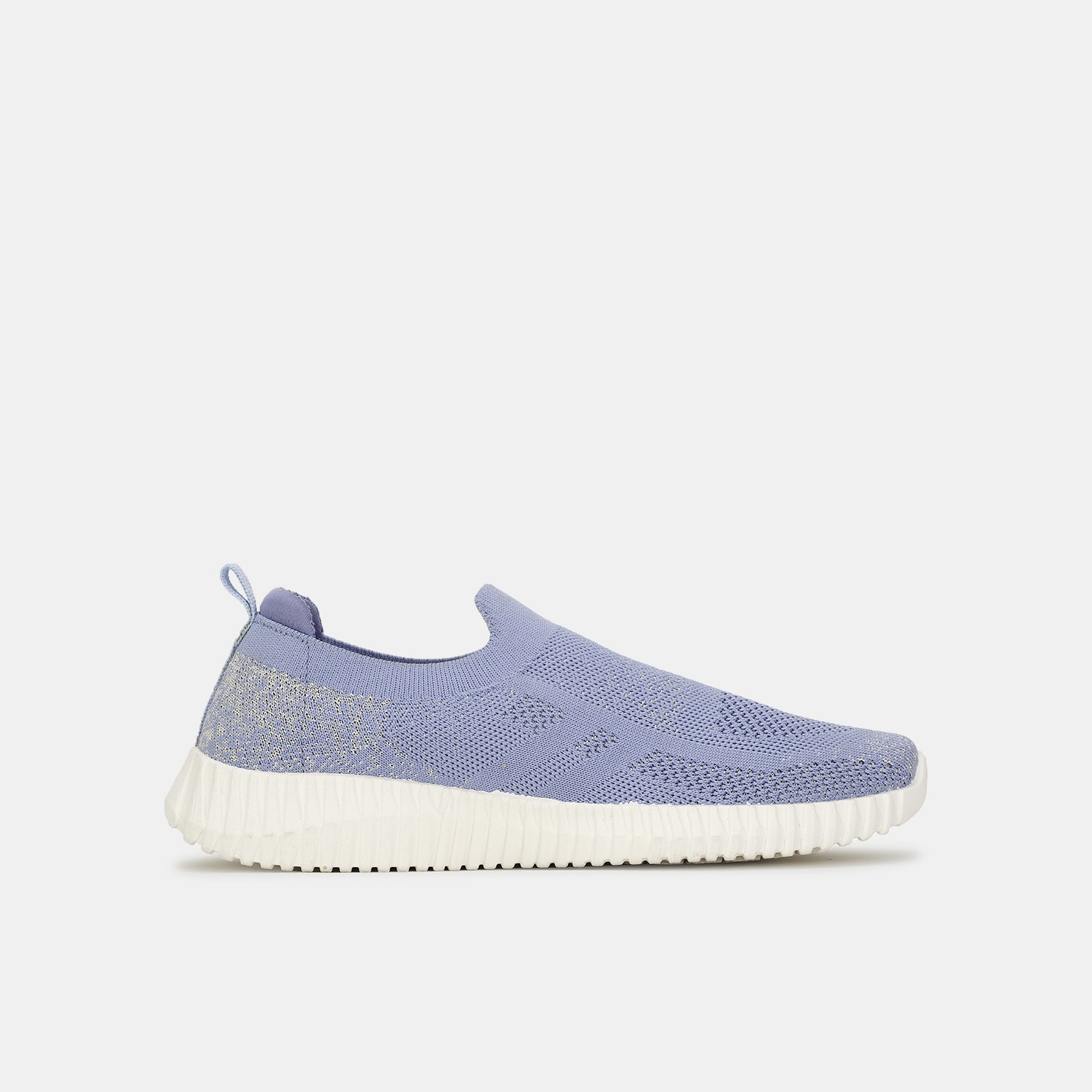 North star purple textile slip-on sneaker shoes for women