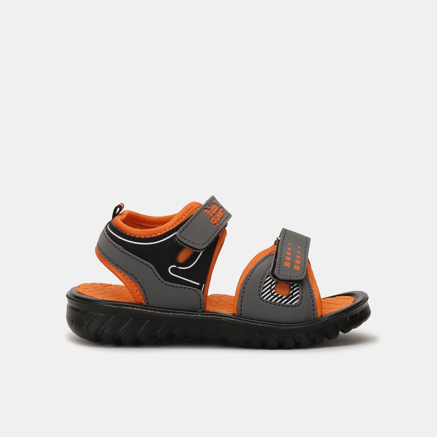 Bubblegummers grey casual sandals with velcro closure for kids