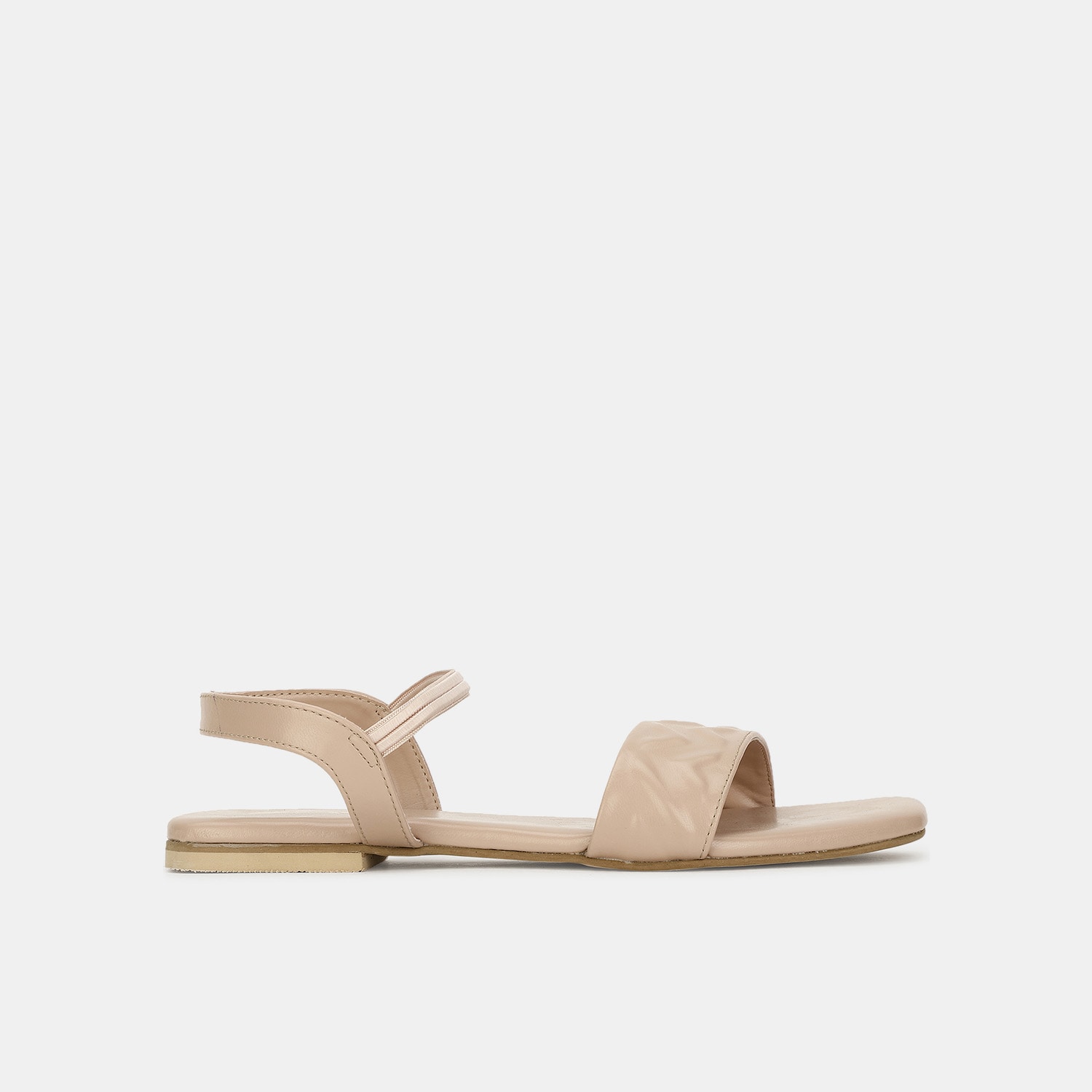 Bata beige open toe flat sandals for women