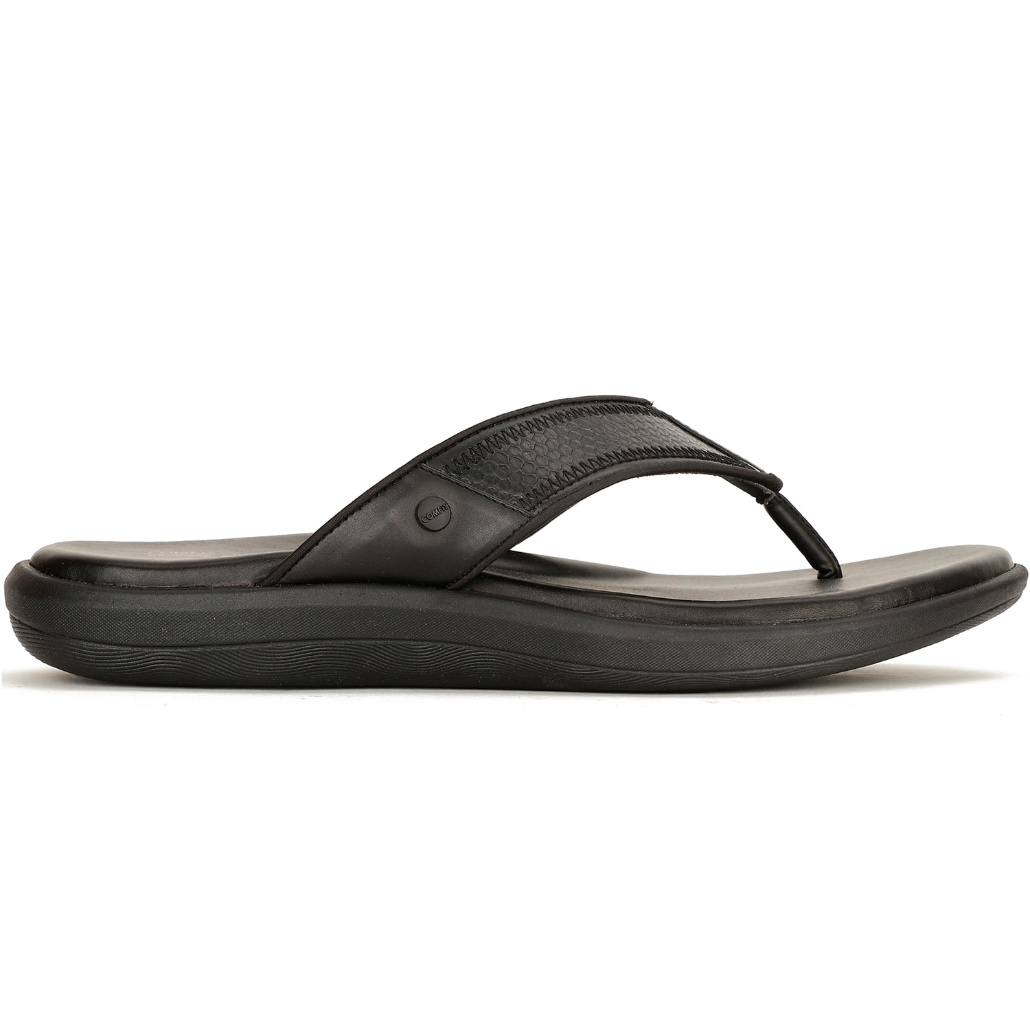 Bata comfit black casual thong slippers for men