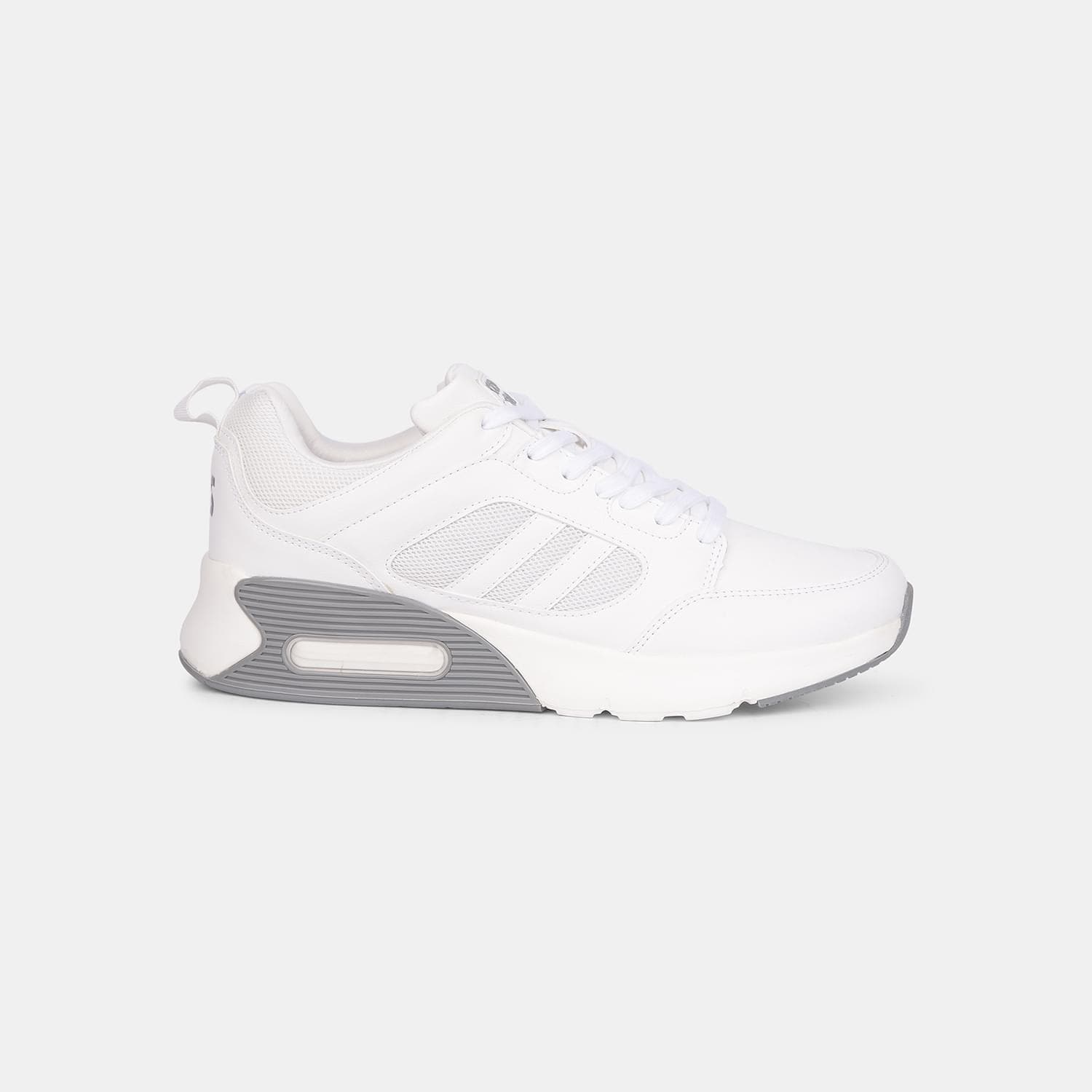 North star white lace-up sports sneaker shoes for men
