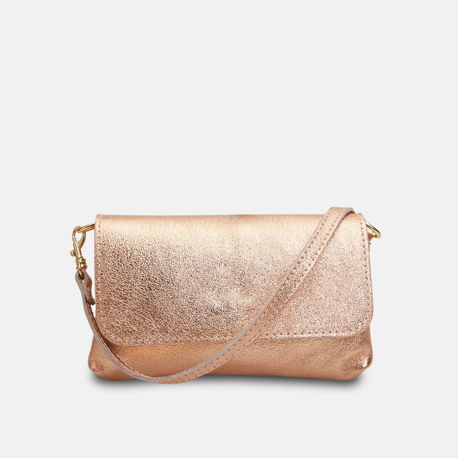 Kožená metalická crossbody kabelka Baťa