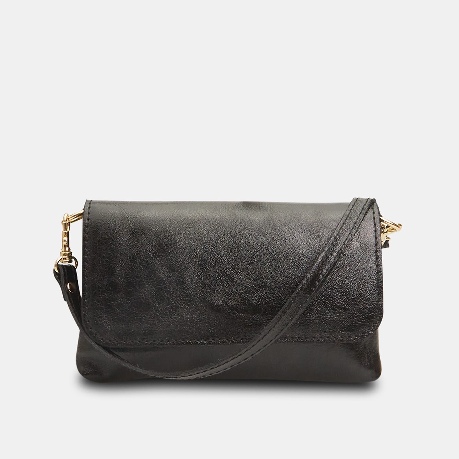 Kožená metalická crossbody kabelka Baťa