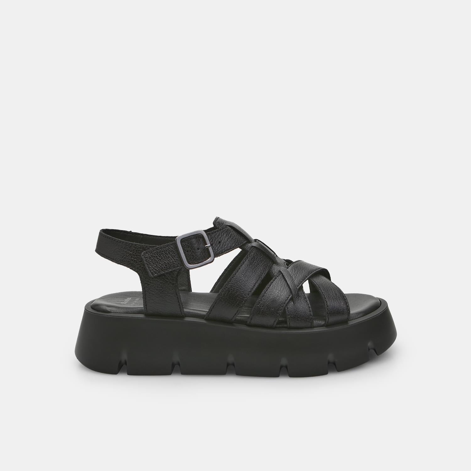 Kožené dámské letní sandály Chunky Noir Baťa