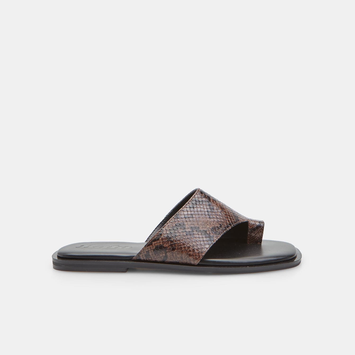 Sandalo flat con fascia infradito effetto animalier