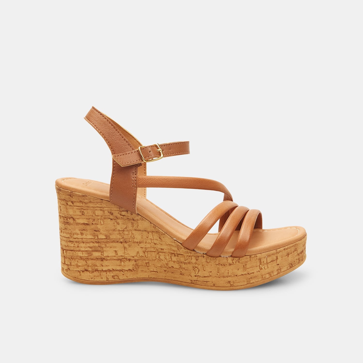 Sandali da donna in pelle con zeppa