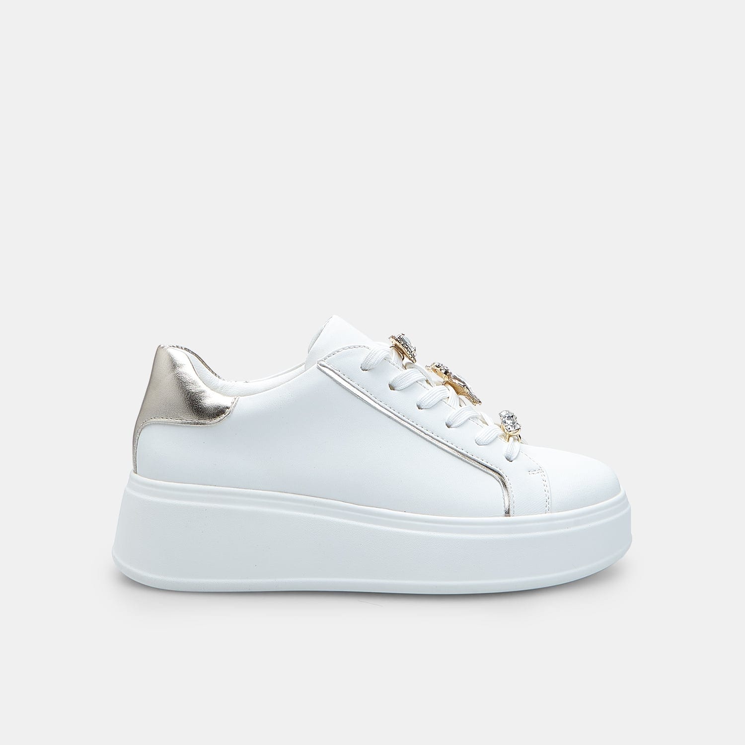 Sneaker da donna con lacci con applicazioni gioiello