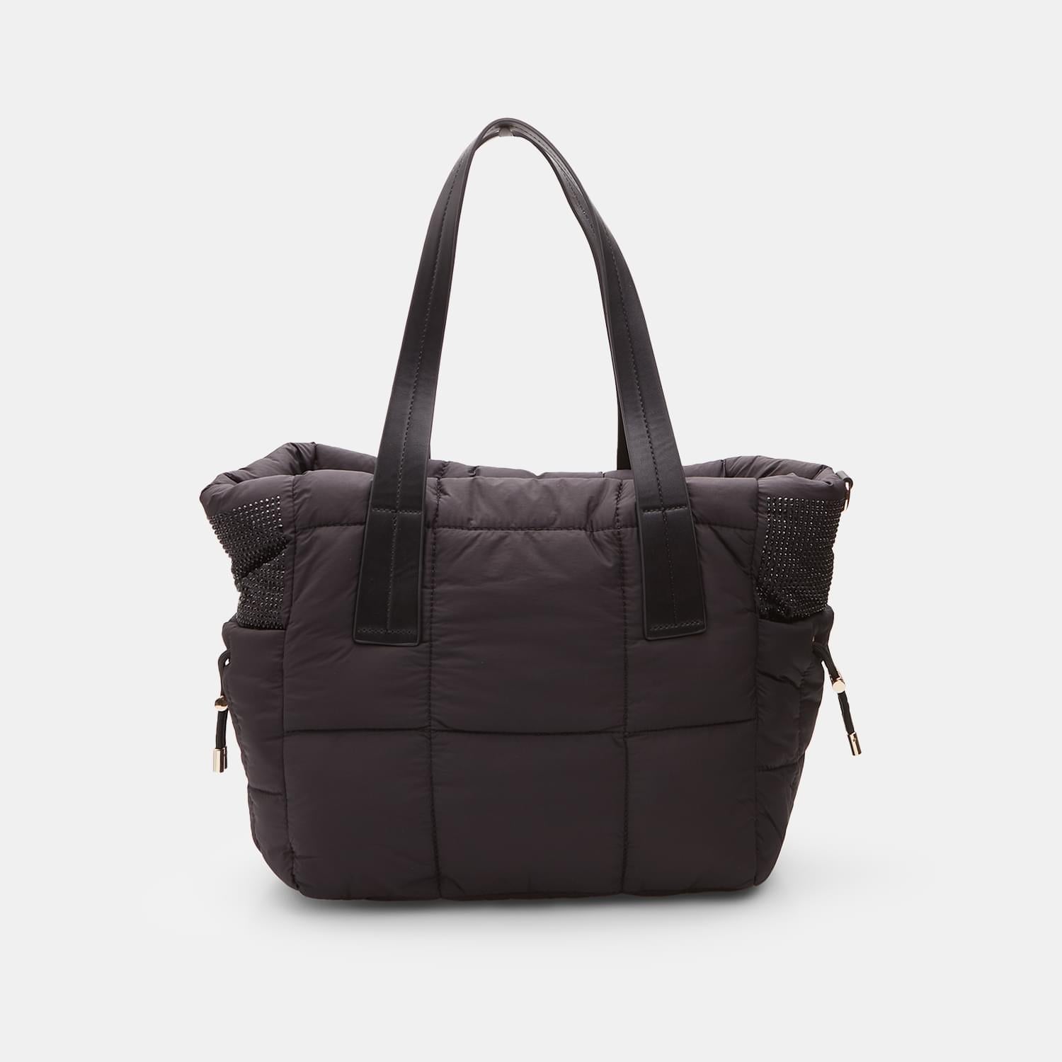 Shopper da donna con mini strass e coulisse
