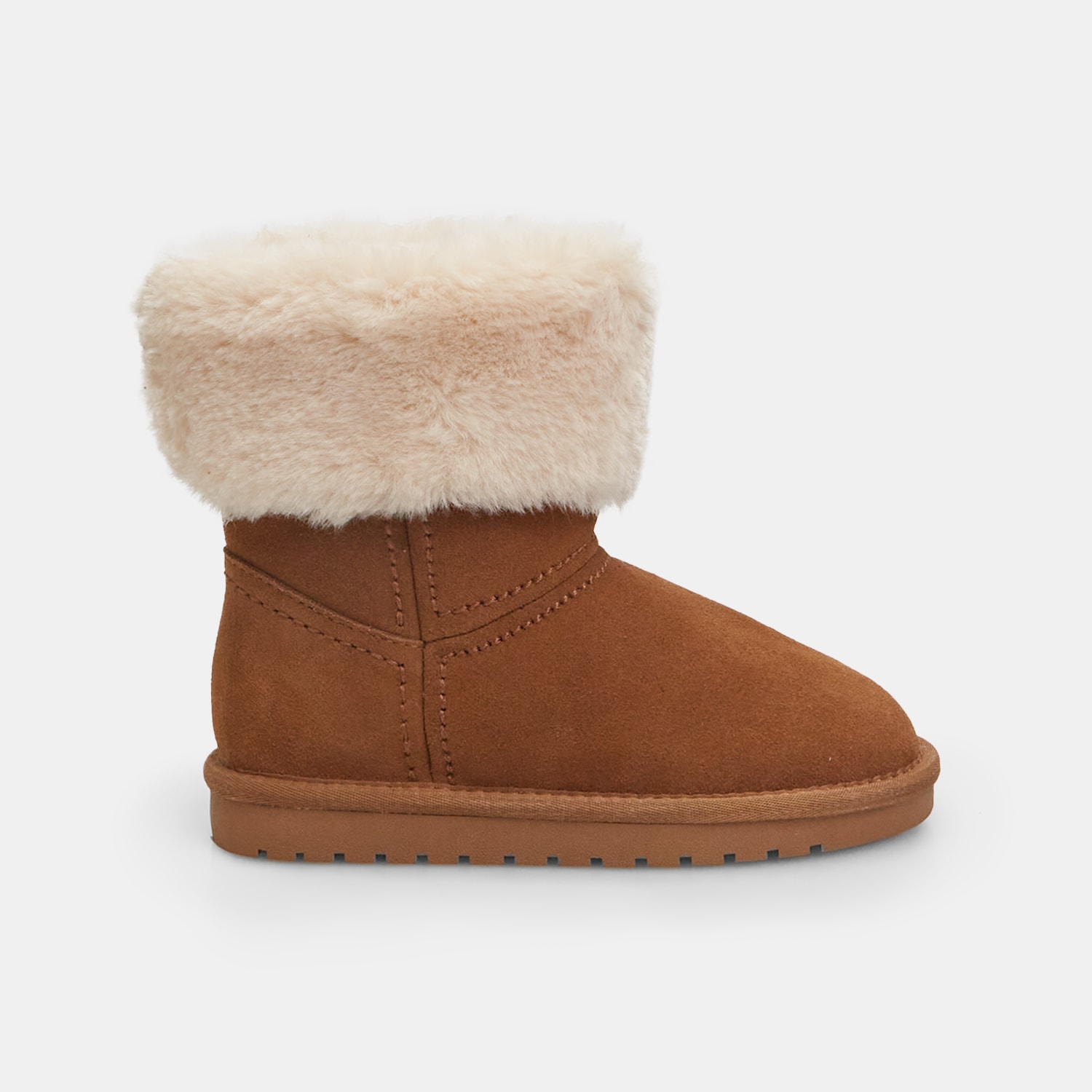 Stivaletti da bambina in suede con finta pelliccia