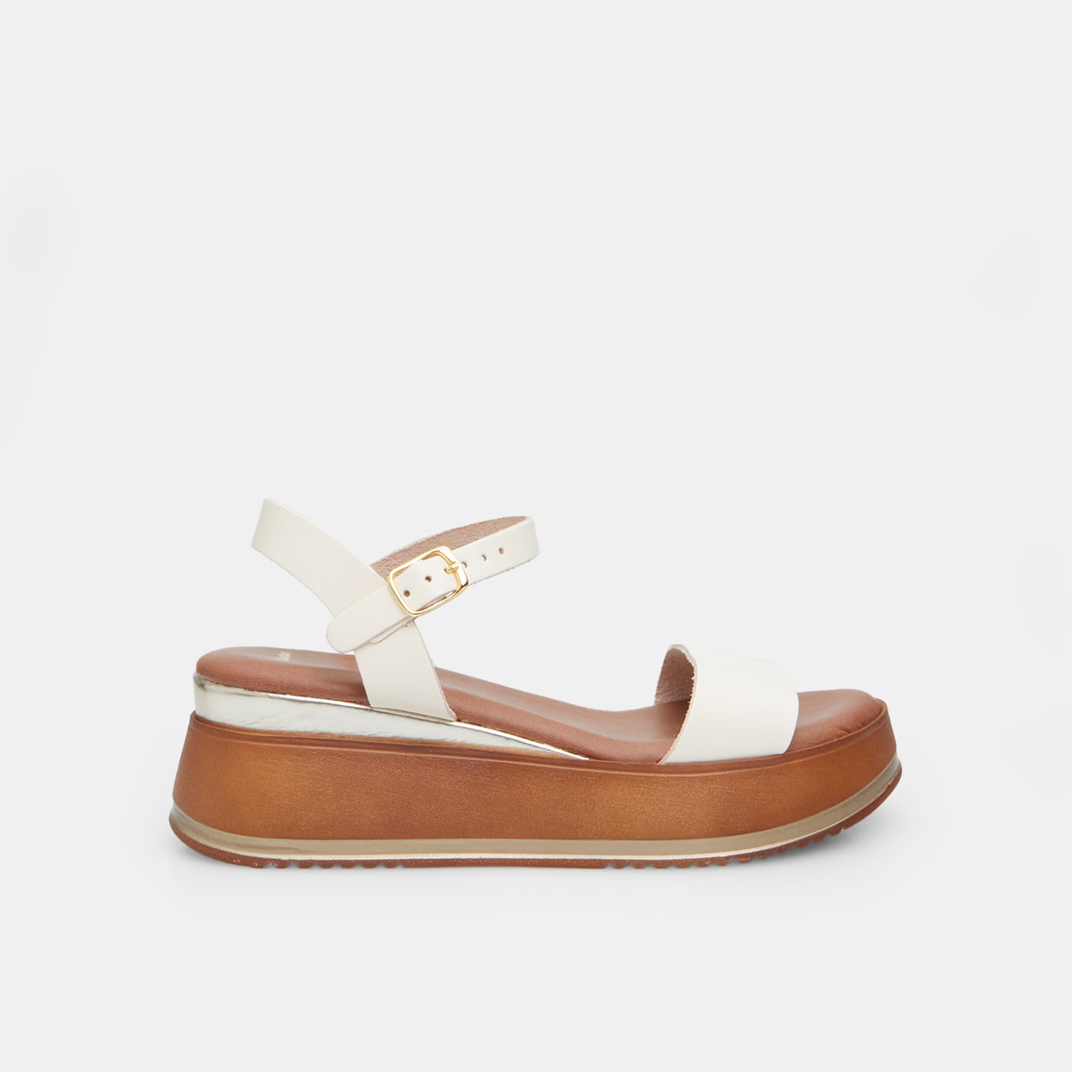 Sandalo da donna in pelle con suola platform 6 cm BATA