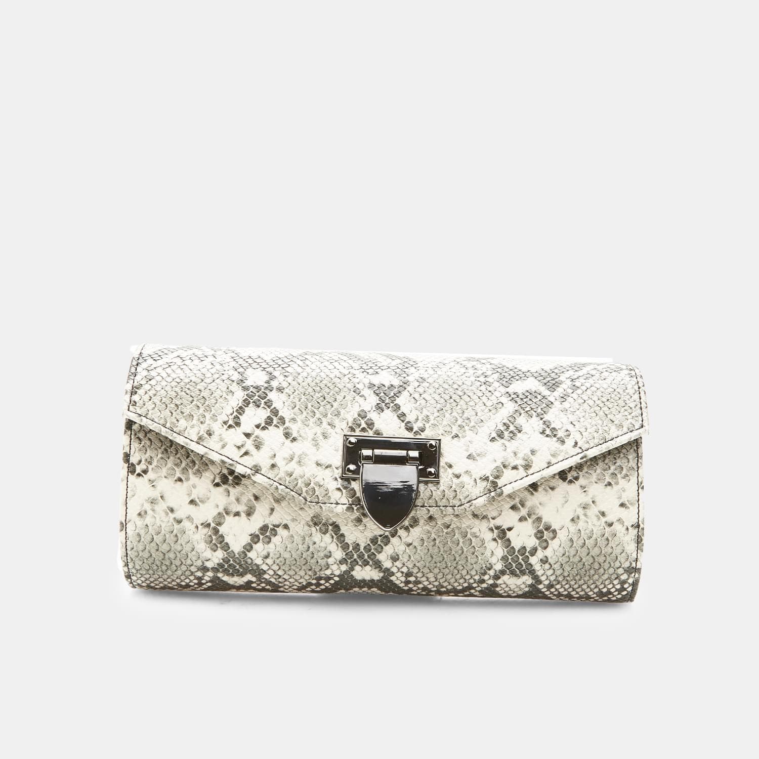 Clutch da donna con stampa pitone