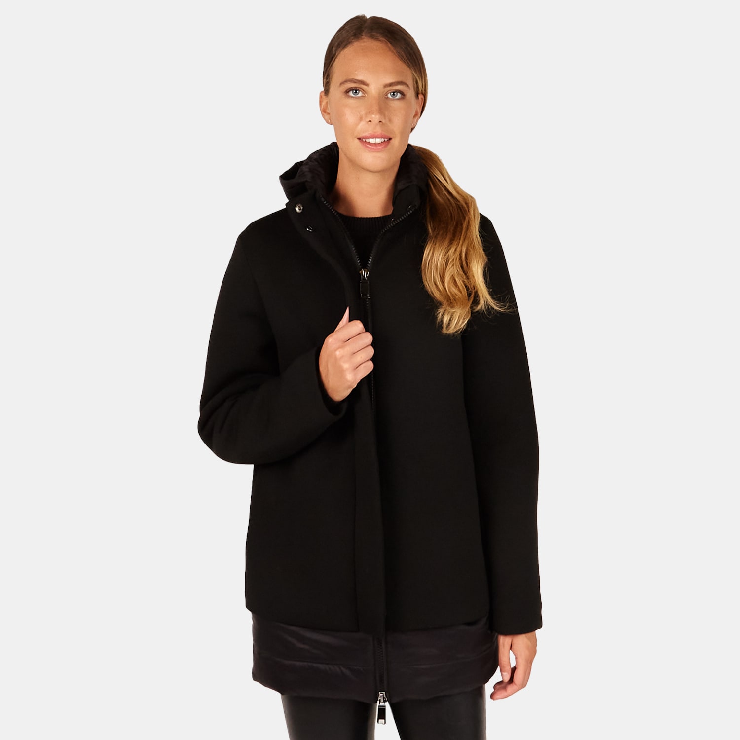 Giacca lunga da donna double material