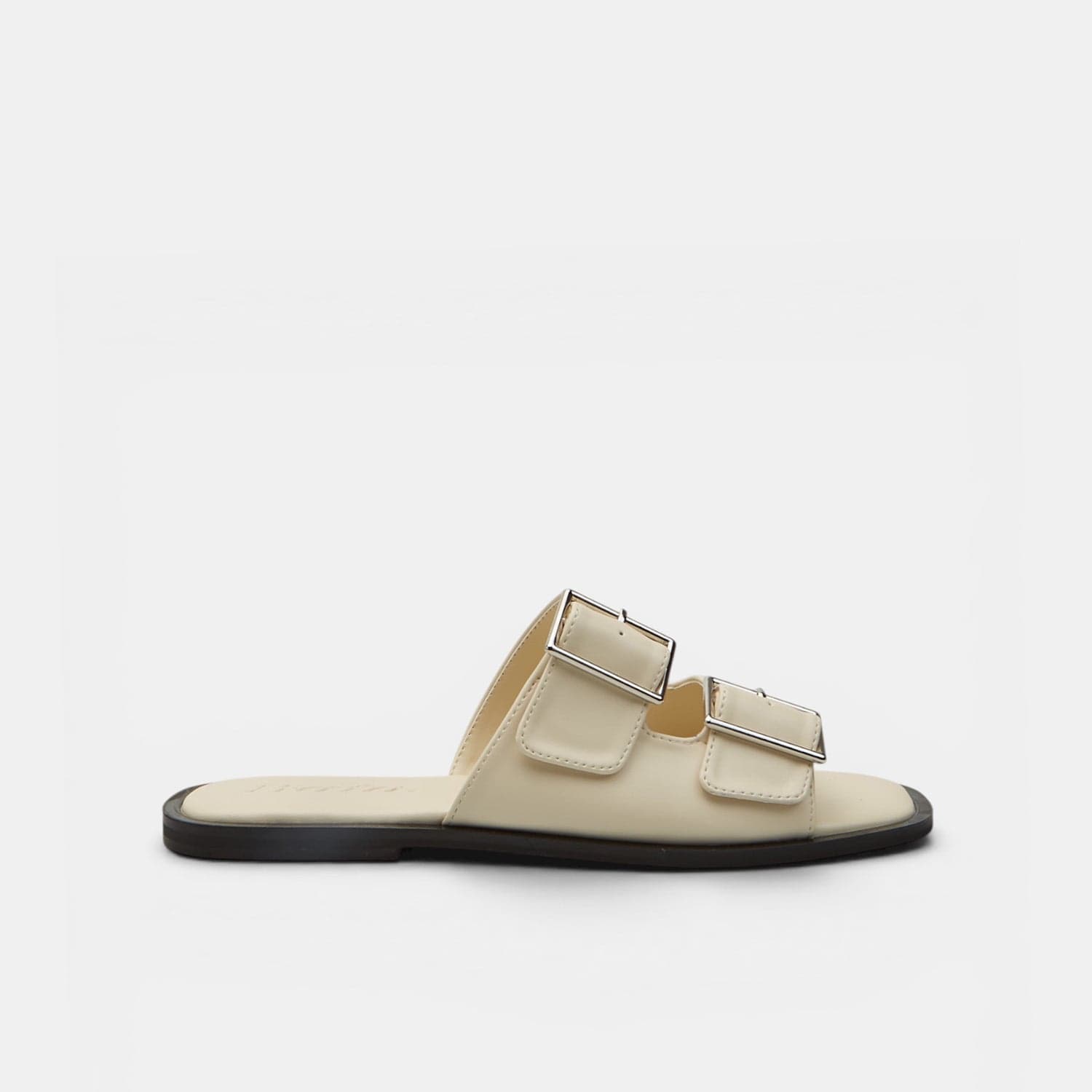 Sandali flat da donna con doppia fascia con fibbia Bata