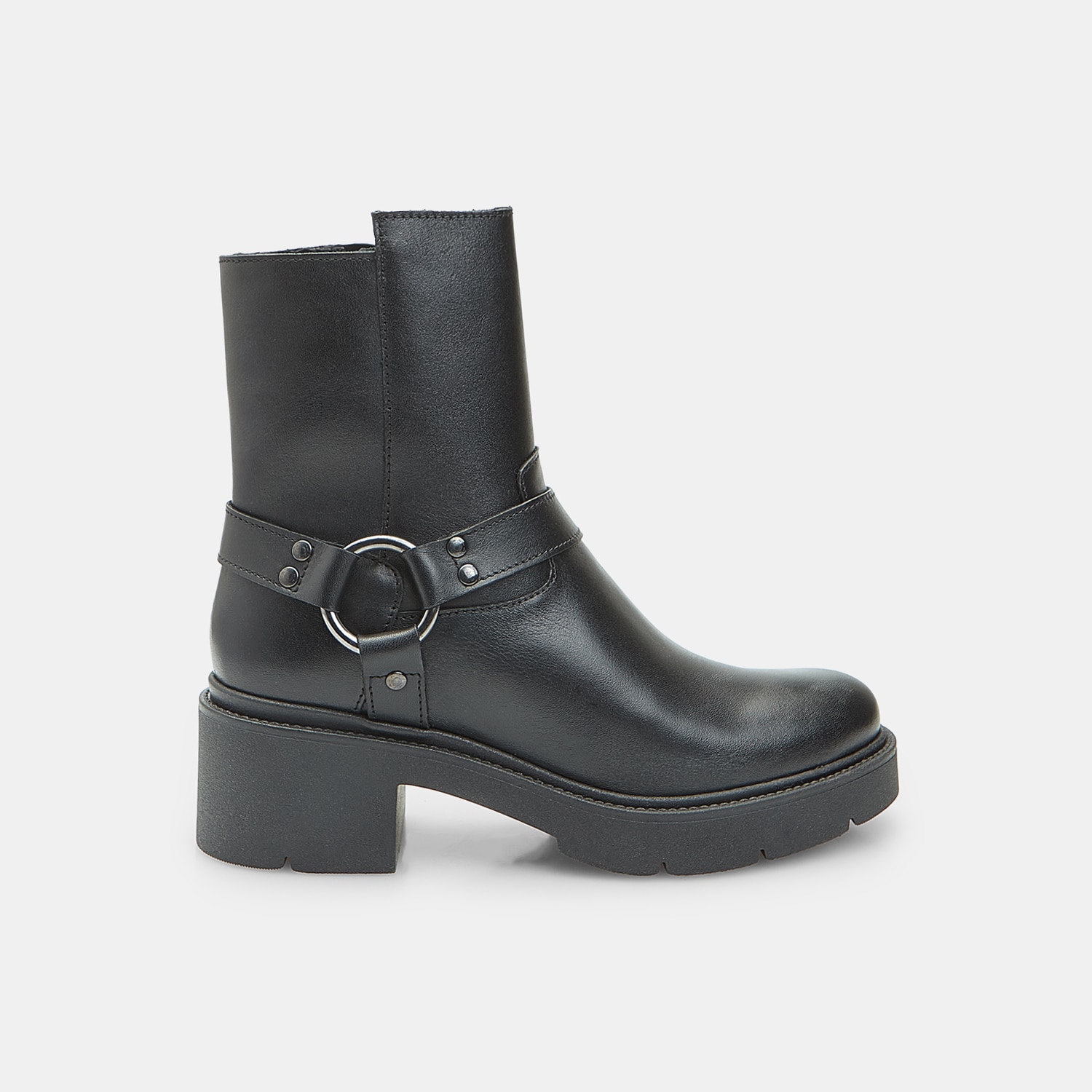 Stivaletto in pelle con fascia e fibbia Bata