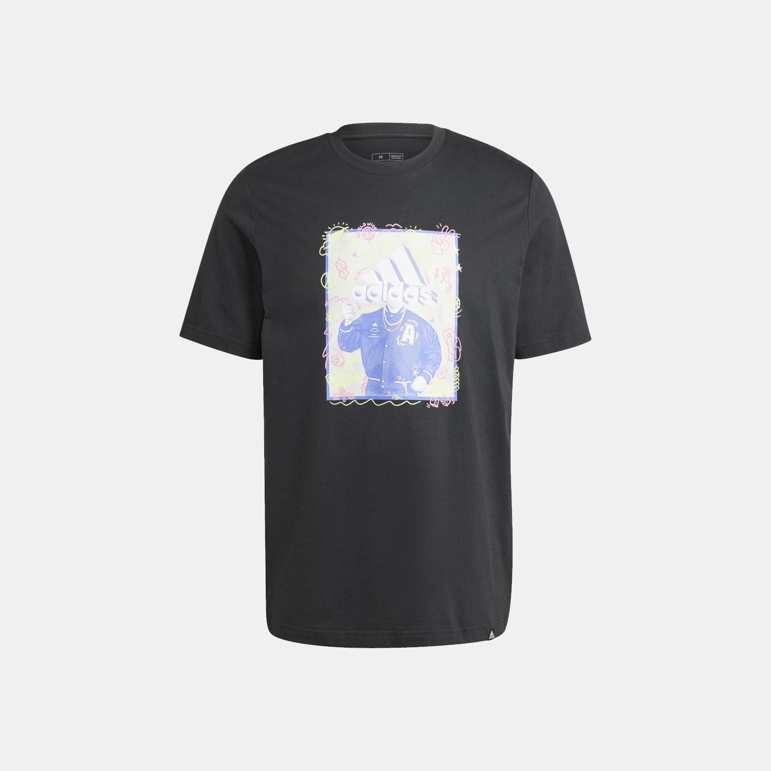T-shirt da uomo Adidas M DOODLE T BLACK