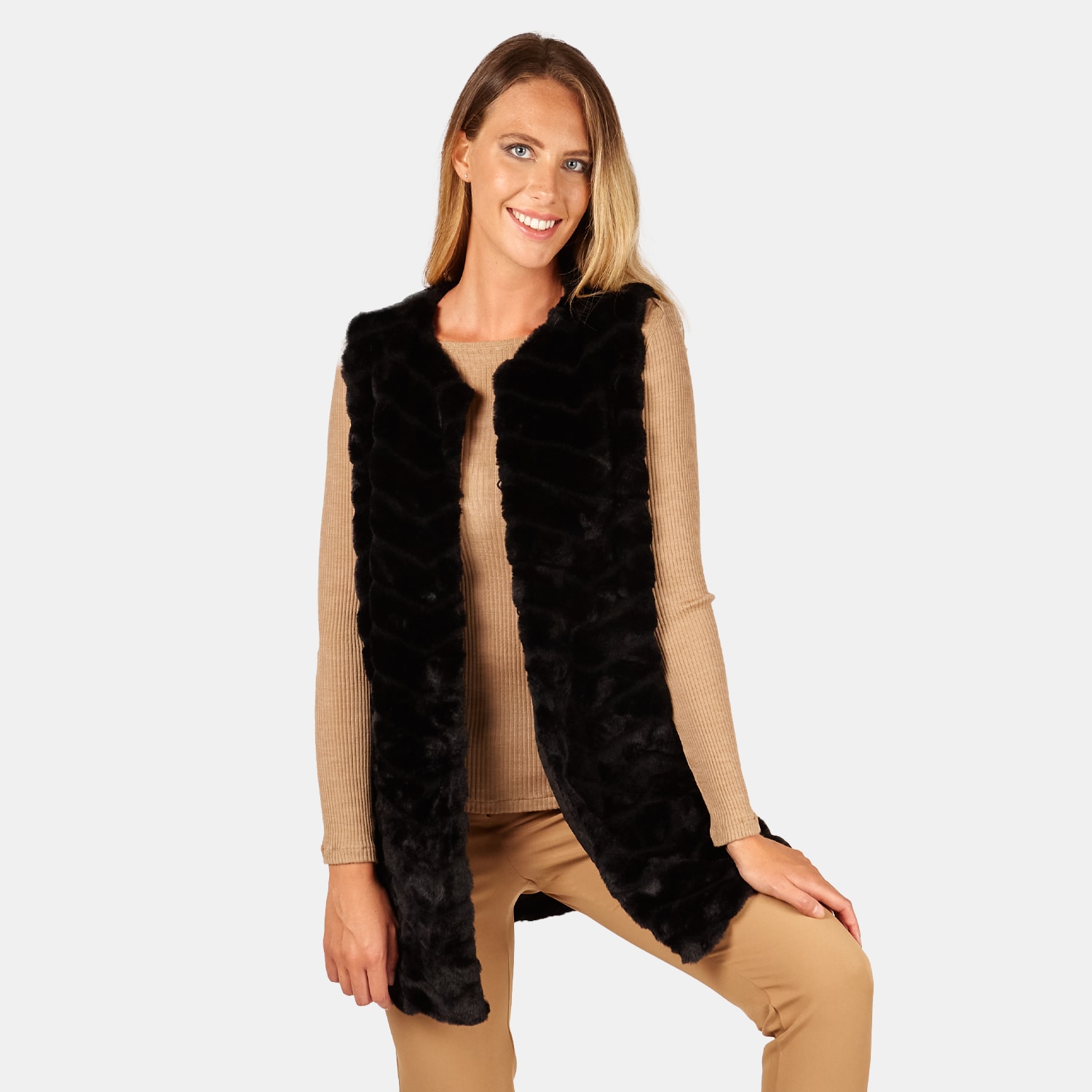 Gilet da donna in finta pelliccia