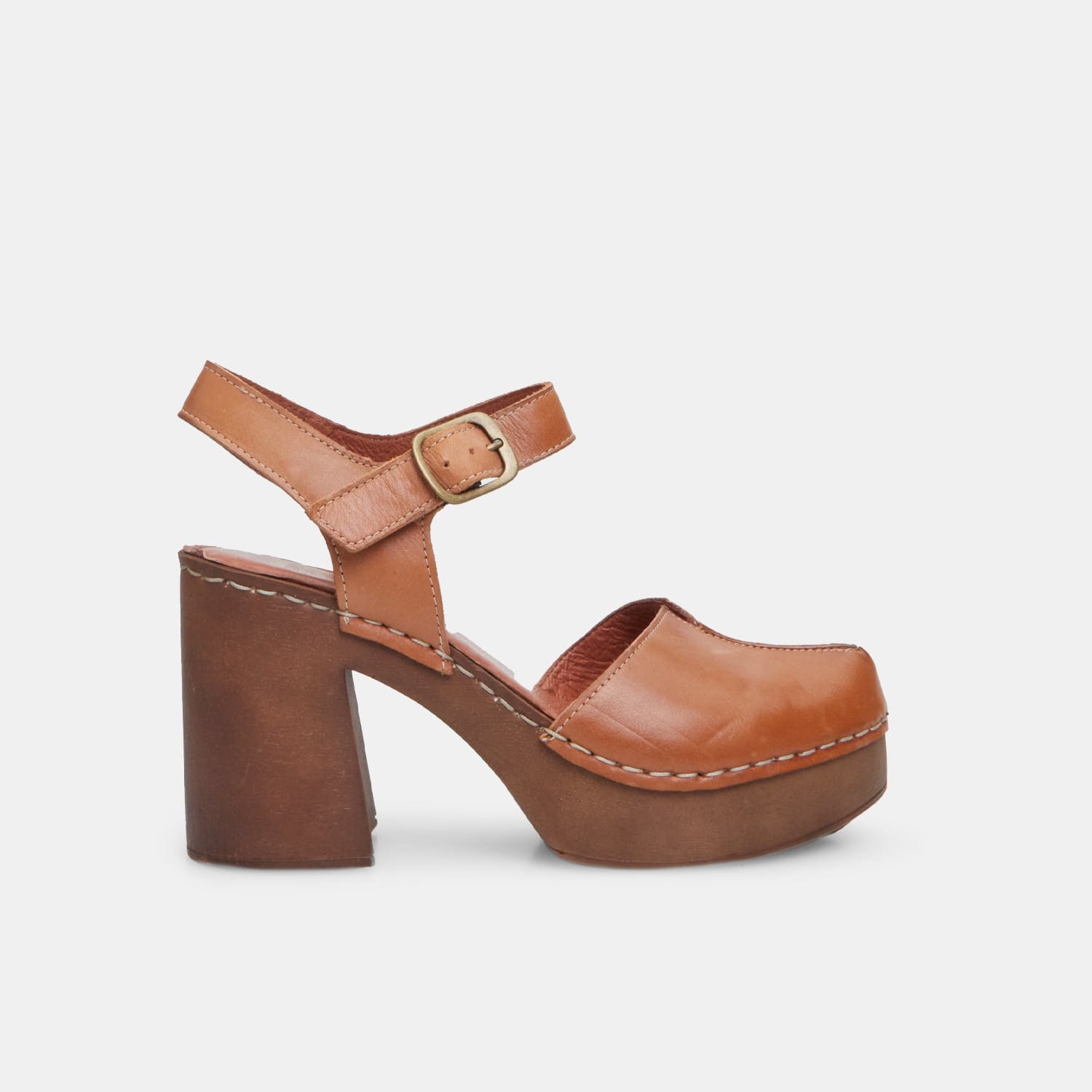 Sandali da donna in pelle con tacco 9 cm e plateau BATA