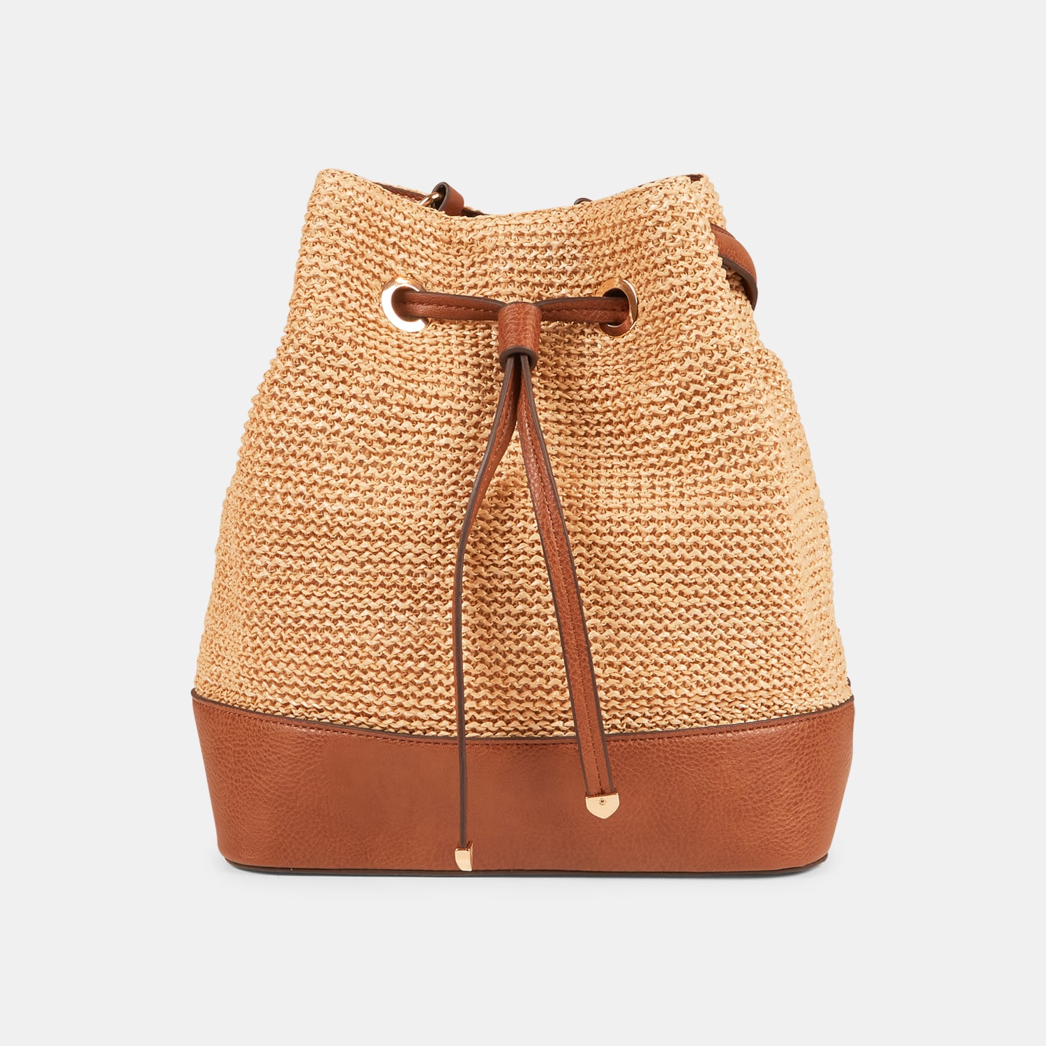 Borsa bucket effetto rafia