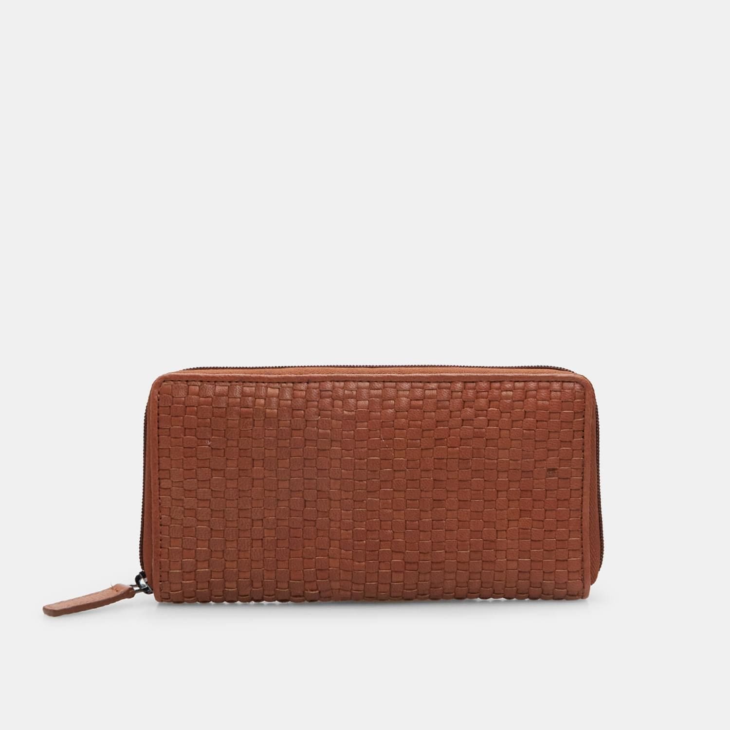 Portafoglio da donna in pelle intrecciata