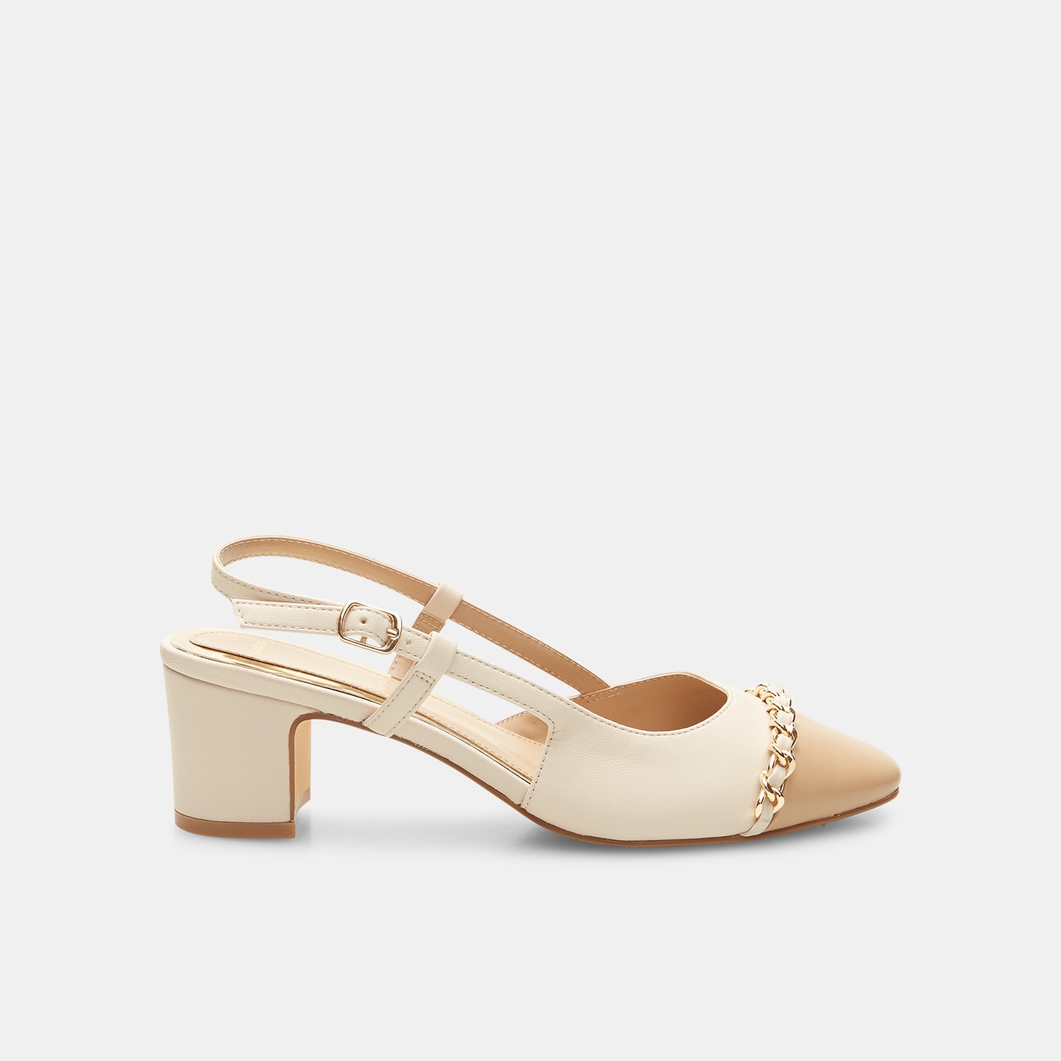 Slingback da donna con tacco midi e catena