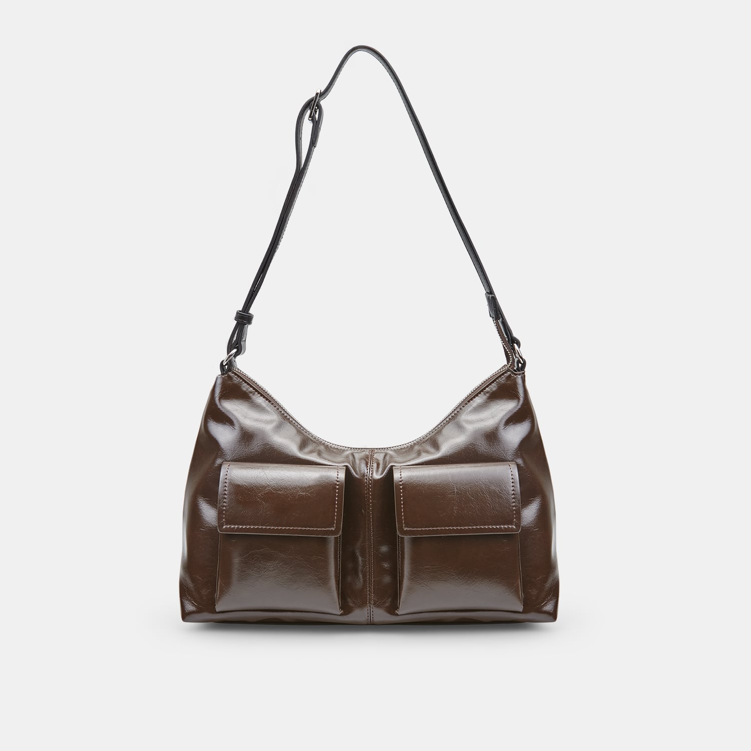 Borsa Hobo da donna con tasche frontali Bata
