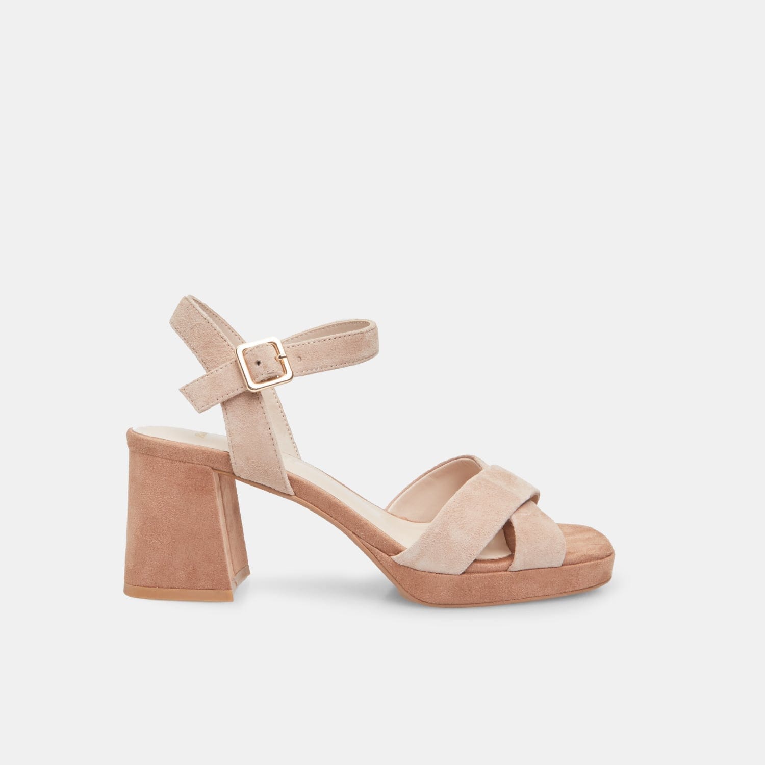 Sandalo da donna in suede con tacco 7 cm e plateau 1 cm BATA