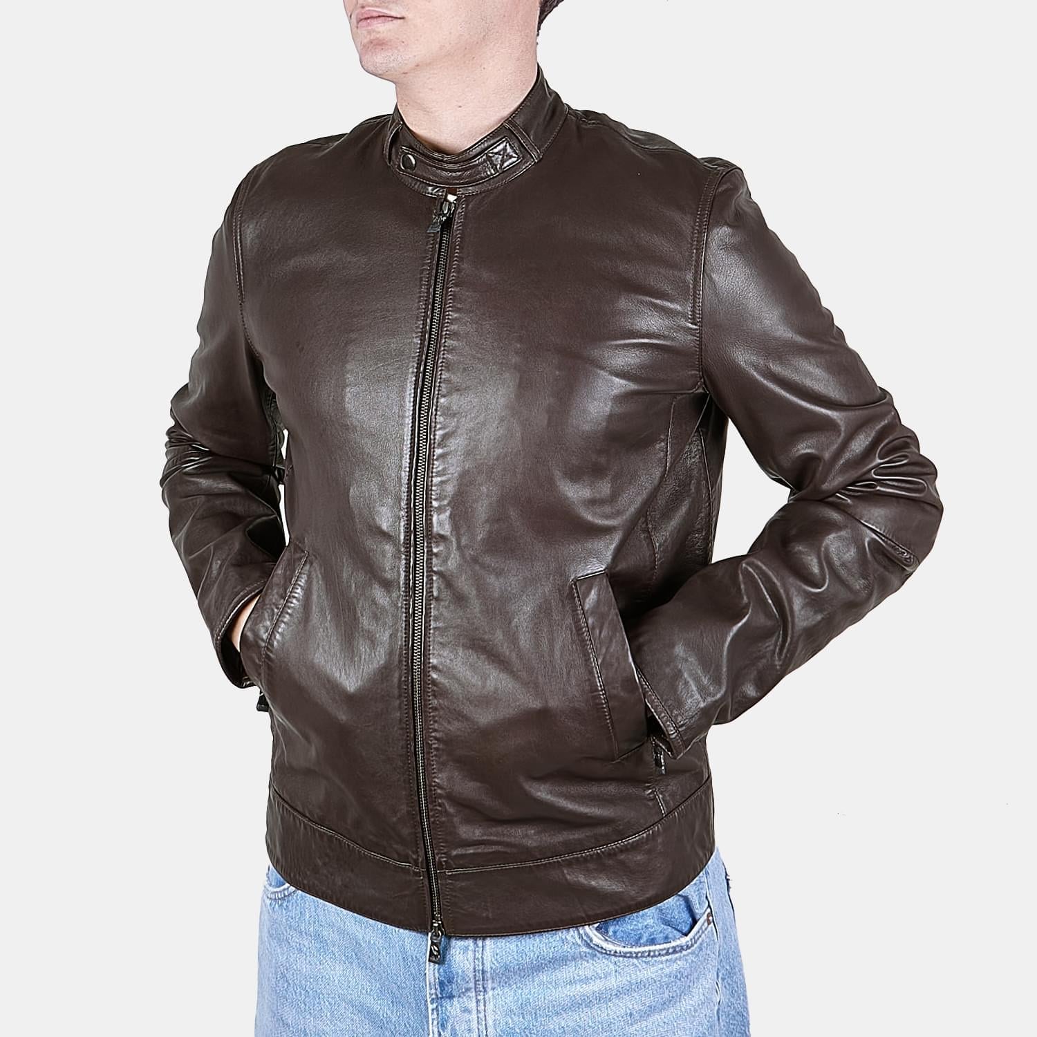 Biker da uomo in pelle