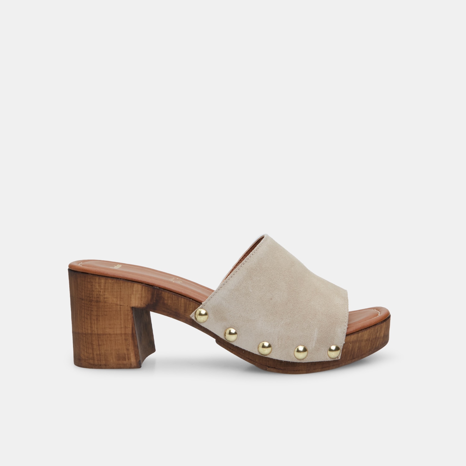 Mule da donna in suede con tacco 7 cm e plateau BATA