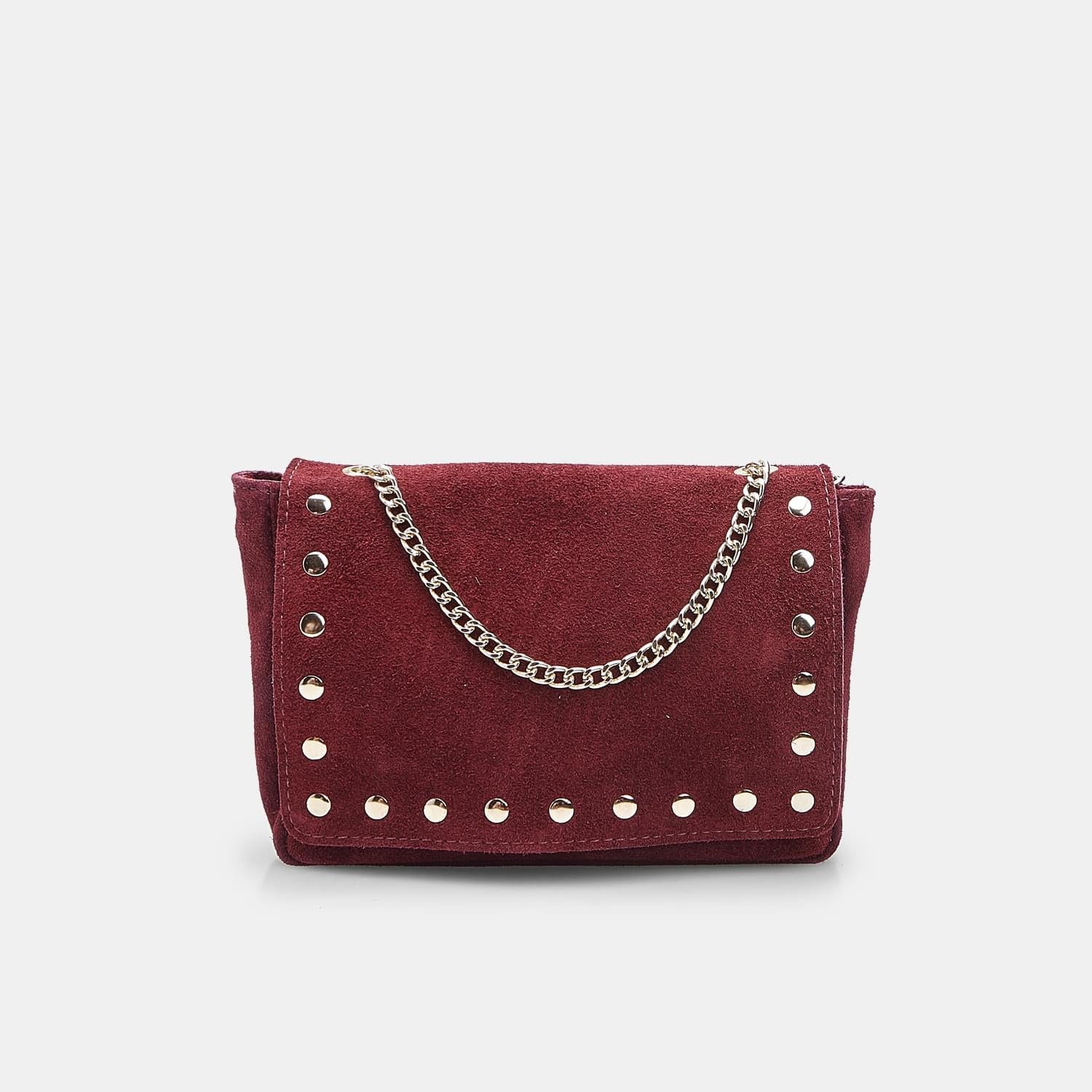 Borsa crossbody da donna in suede con borchie Bata