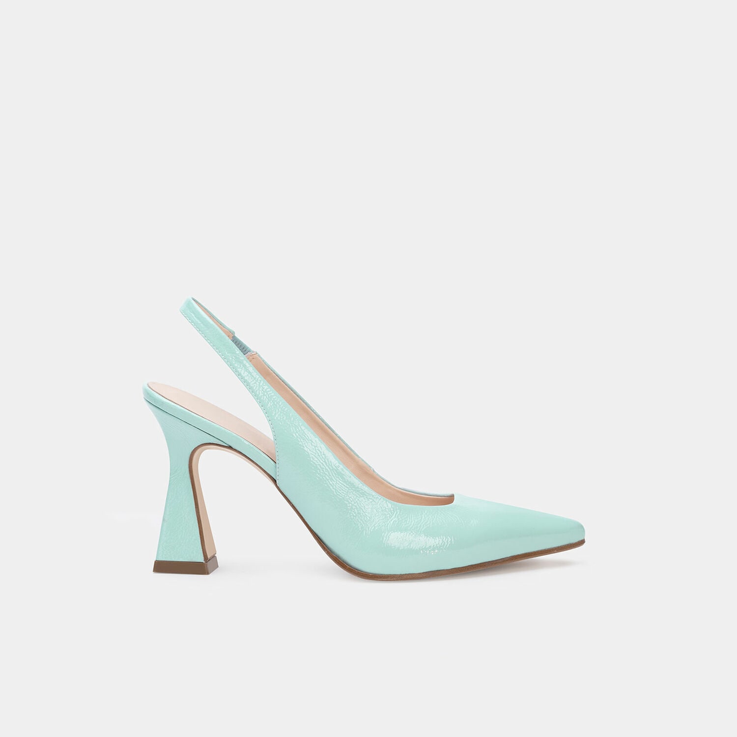 Slingback da donna in pelle con tacco 10 cm
