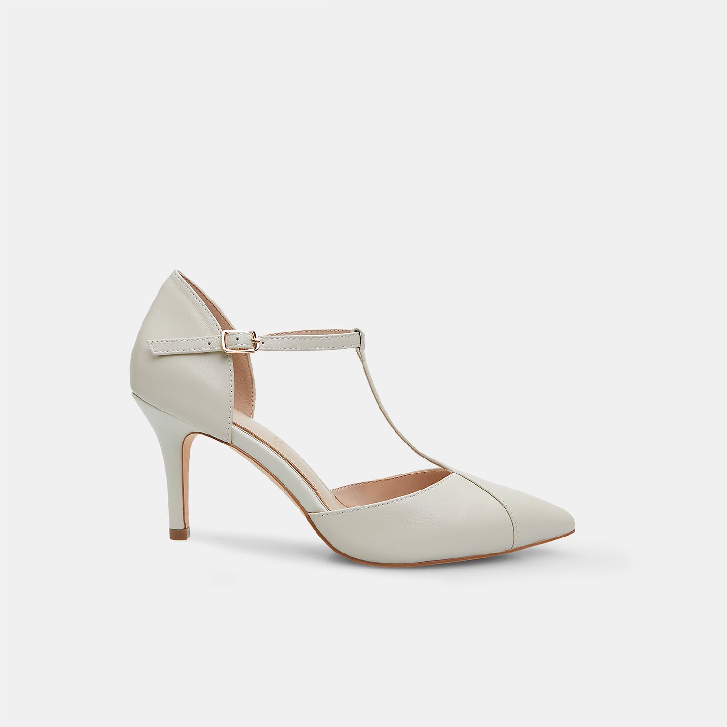 Décolleté T-Bar da donna in pelle con tacco 8 cm BATA