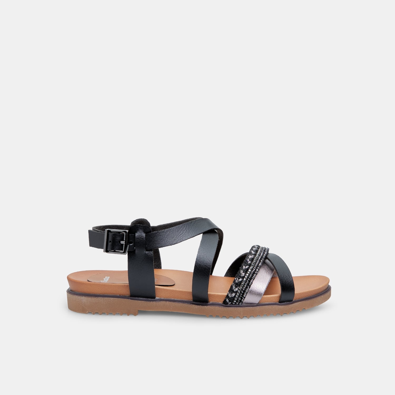 Sandali da donna con fascetta in corda e strass