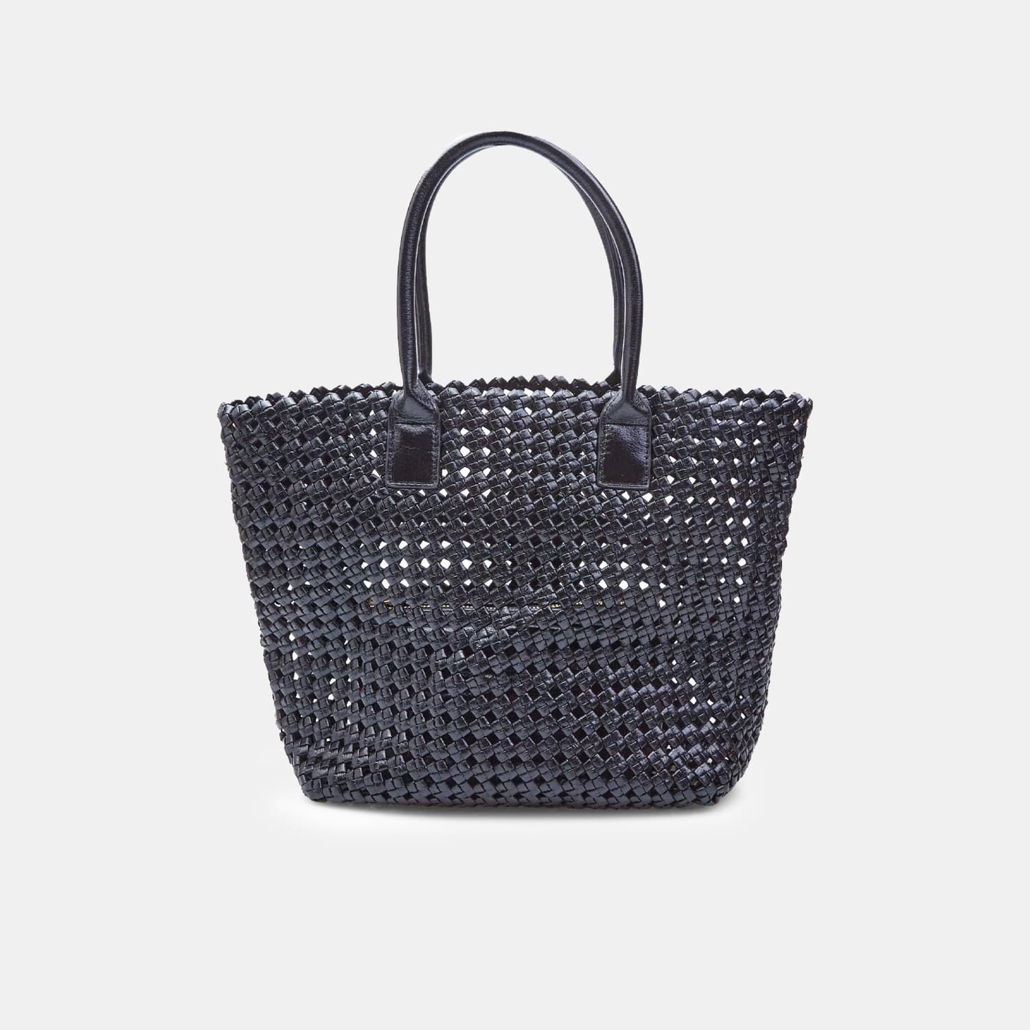 Shopper intrecciata con scomparti interni