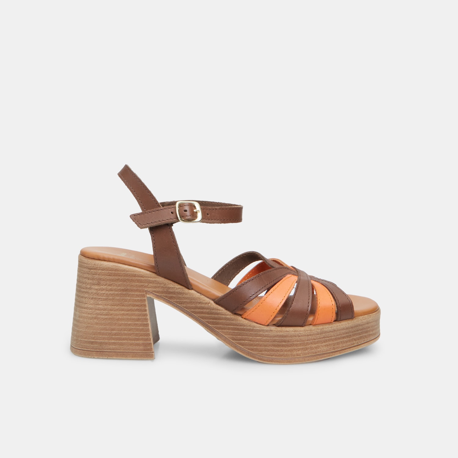 Sandali da donna in pelle con tacco 7,5 cm BATA
