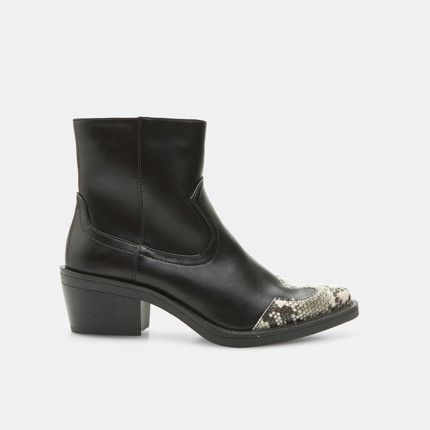 Texano da donna con tacco e punta con stampa pitone Bata Red Label