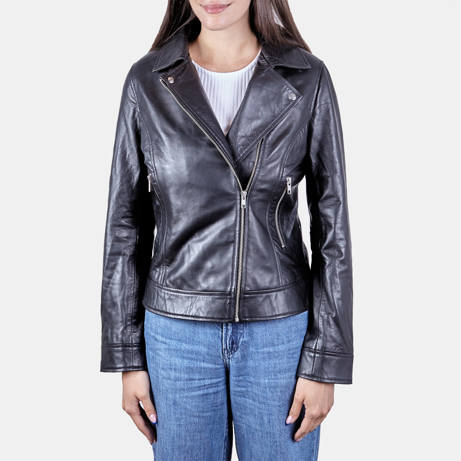 Biker da donna in pelle