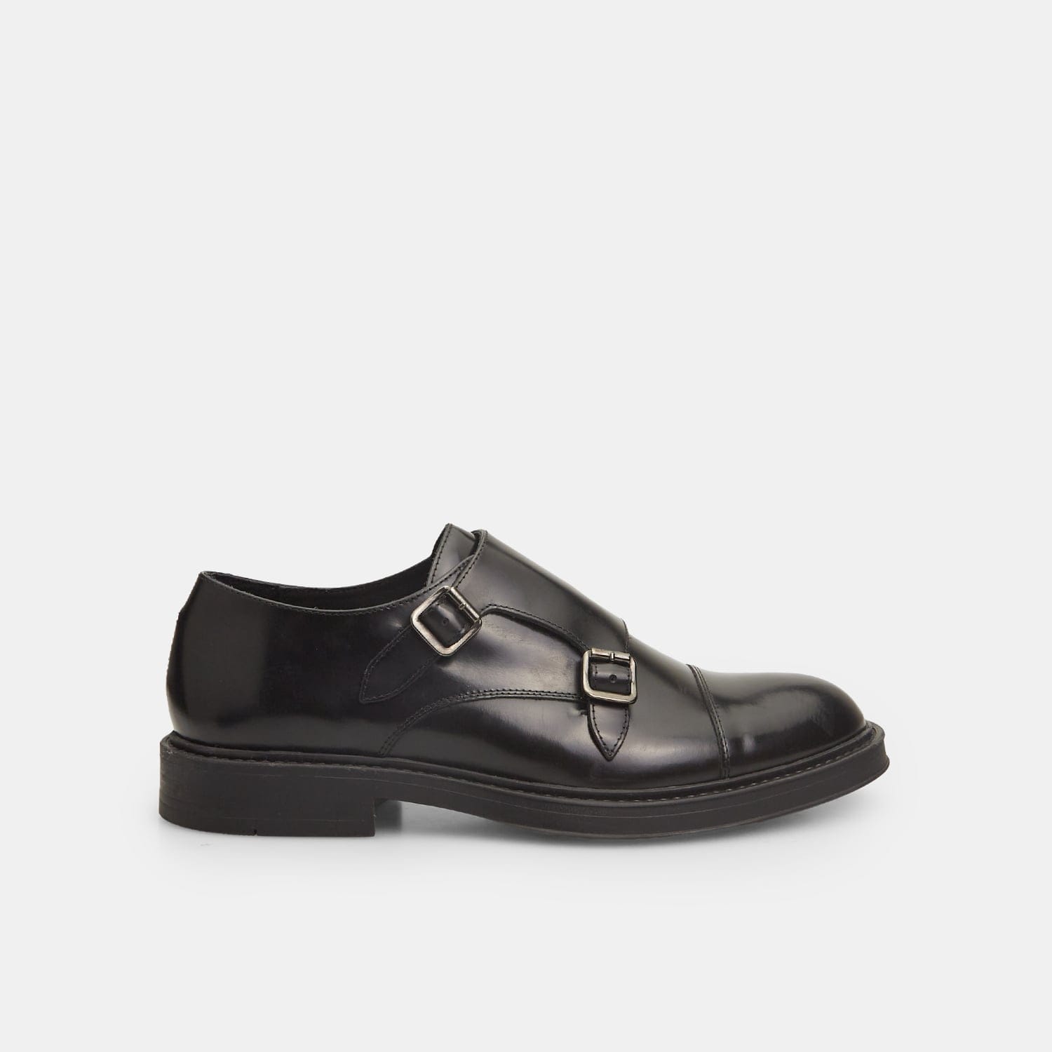 Scarpe eleganti da uomo in pelle con doppie fibbie